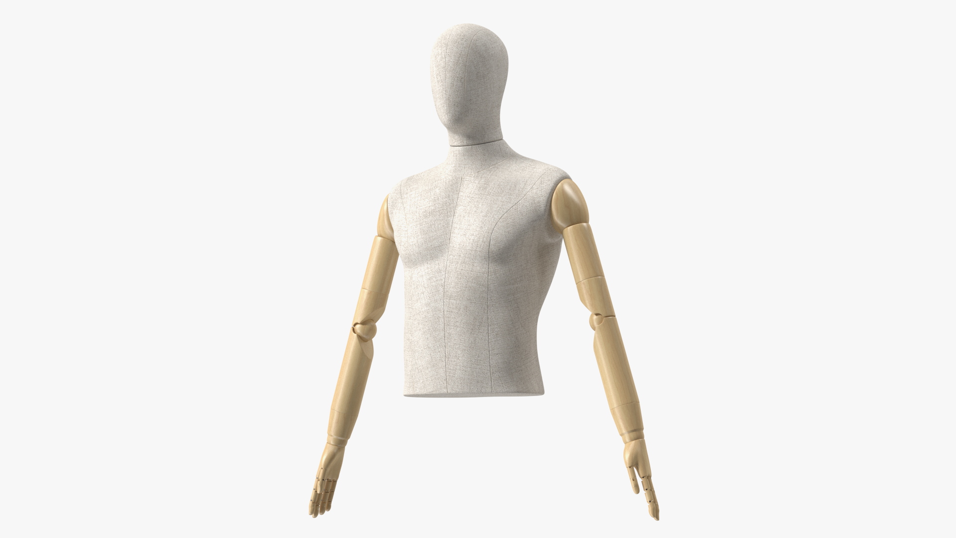 Male Flexible Half Body Mannequin Torso 3D model