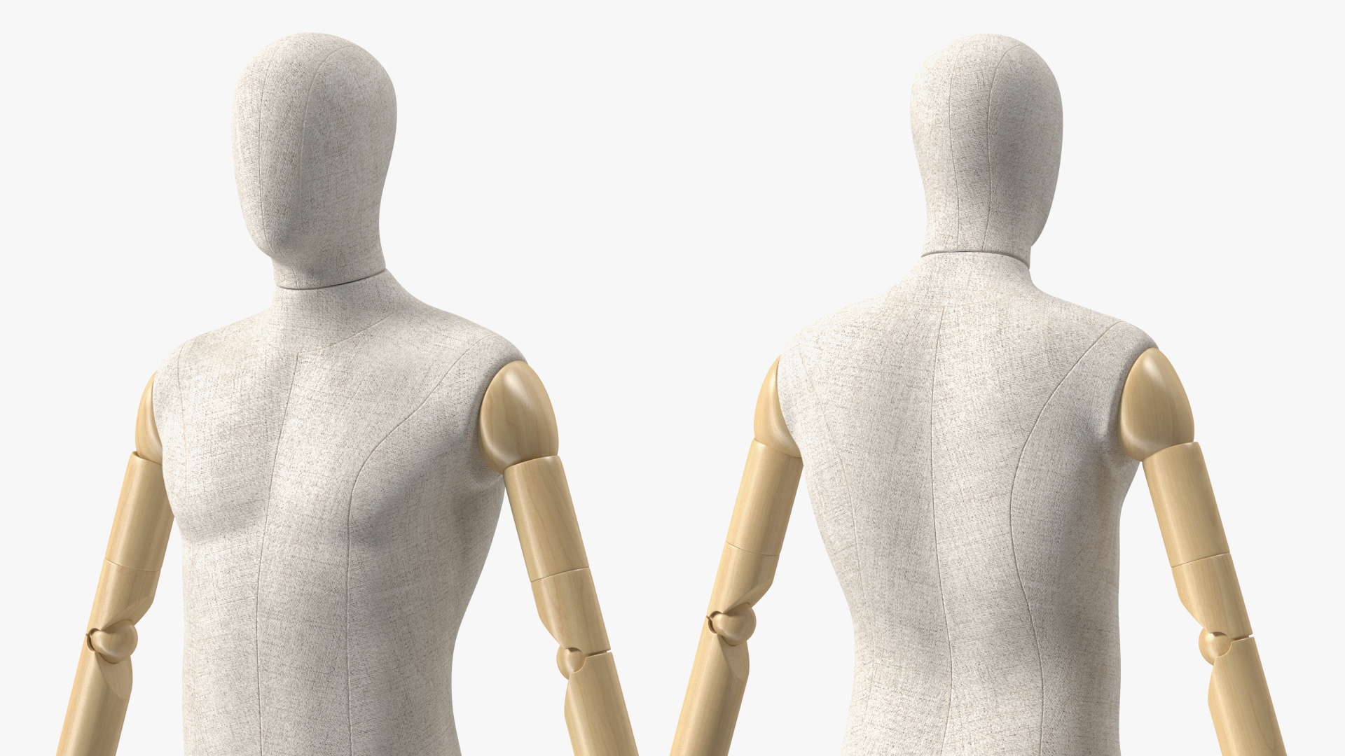 Male Flexible Half Body Mannequin Torso 3D model