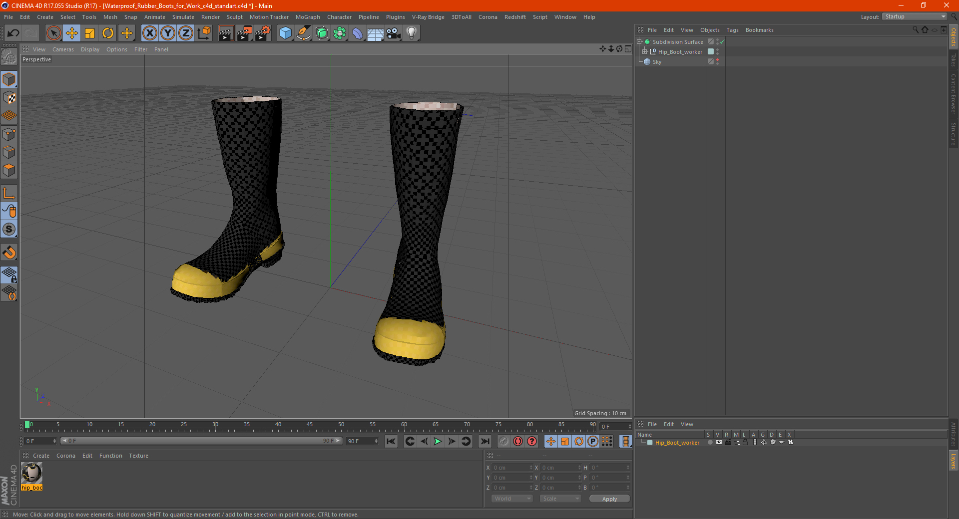 Waterproof Rubber Boots for Work 3D