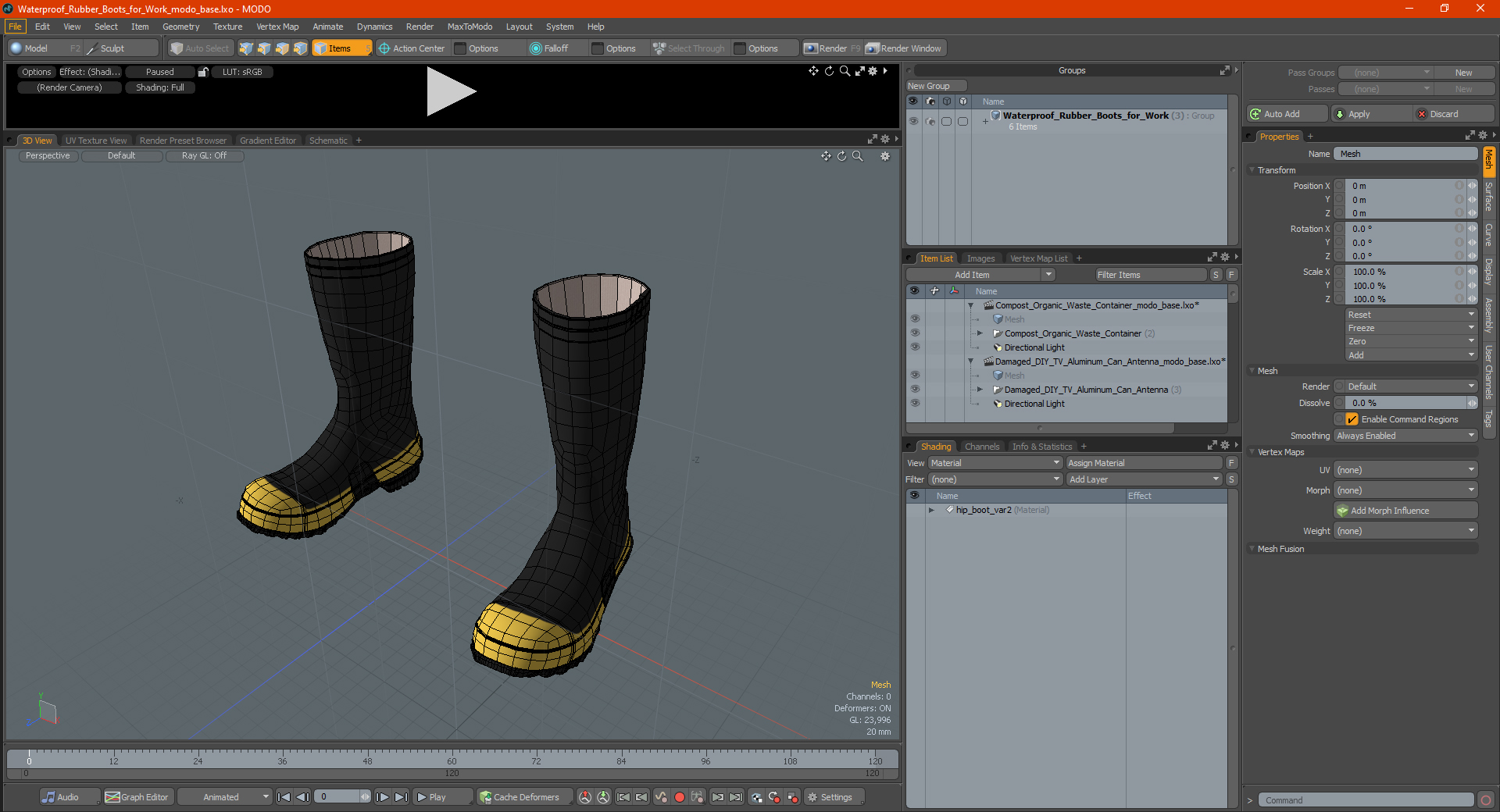 Waterproof Rubber Boots for Work 3D