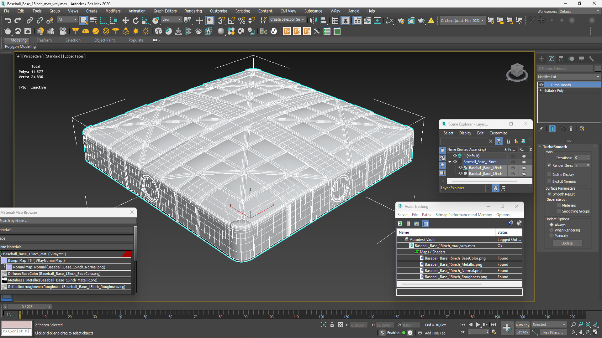 3D model Baseball Base 15inch