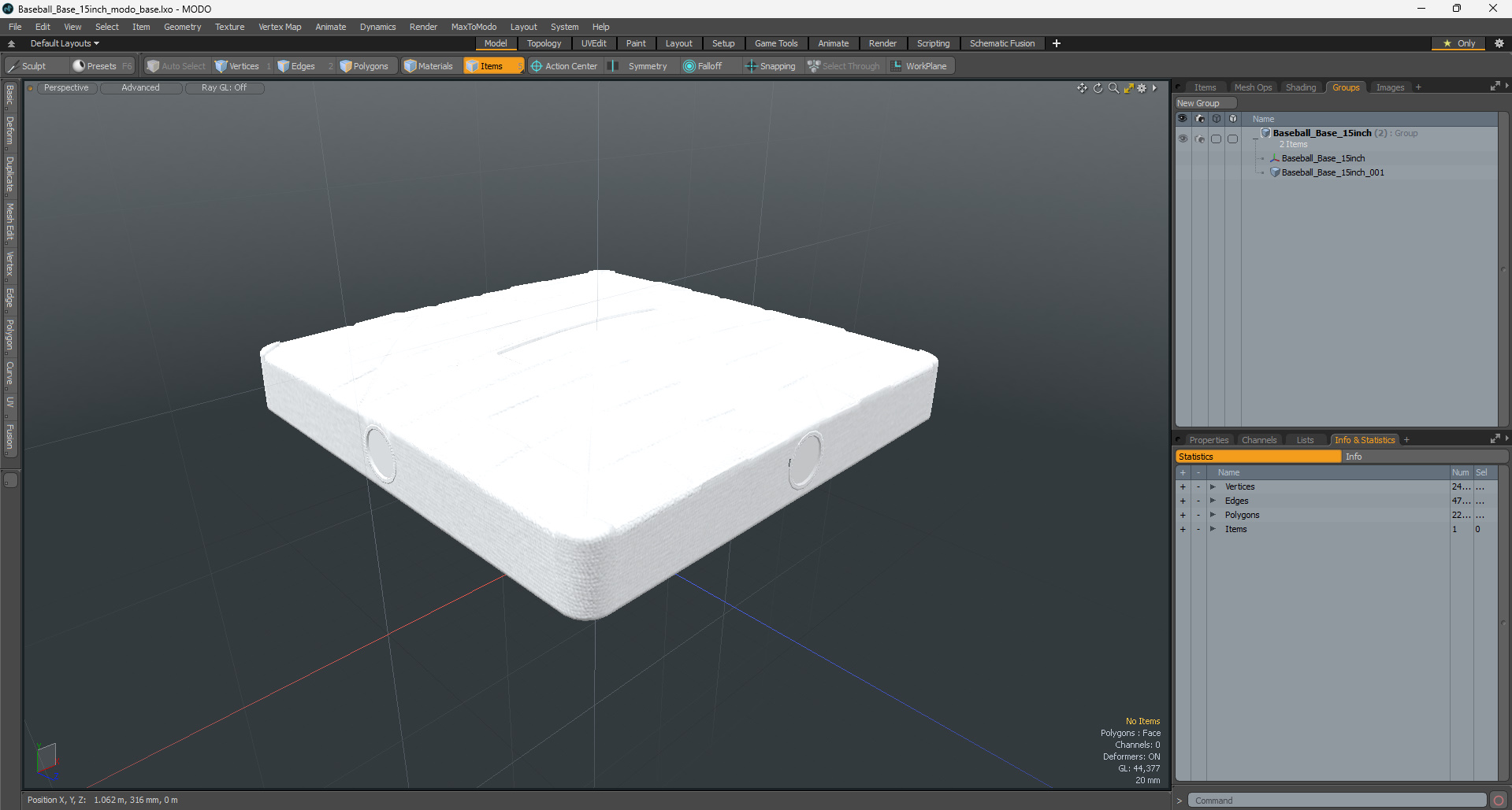 3D model Baseball Base 15inch