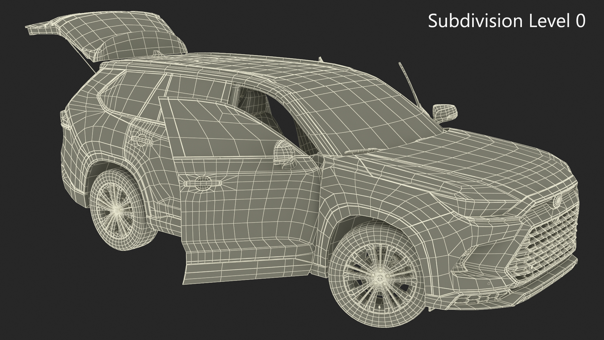 3D Toyota Grand Highlander 2024 White Rigged