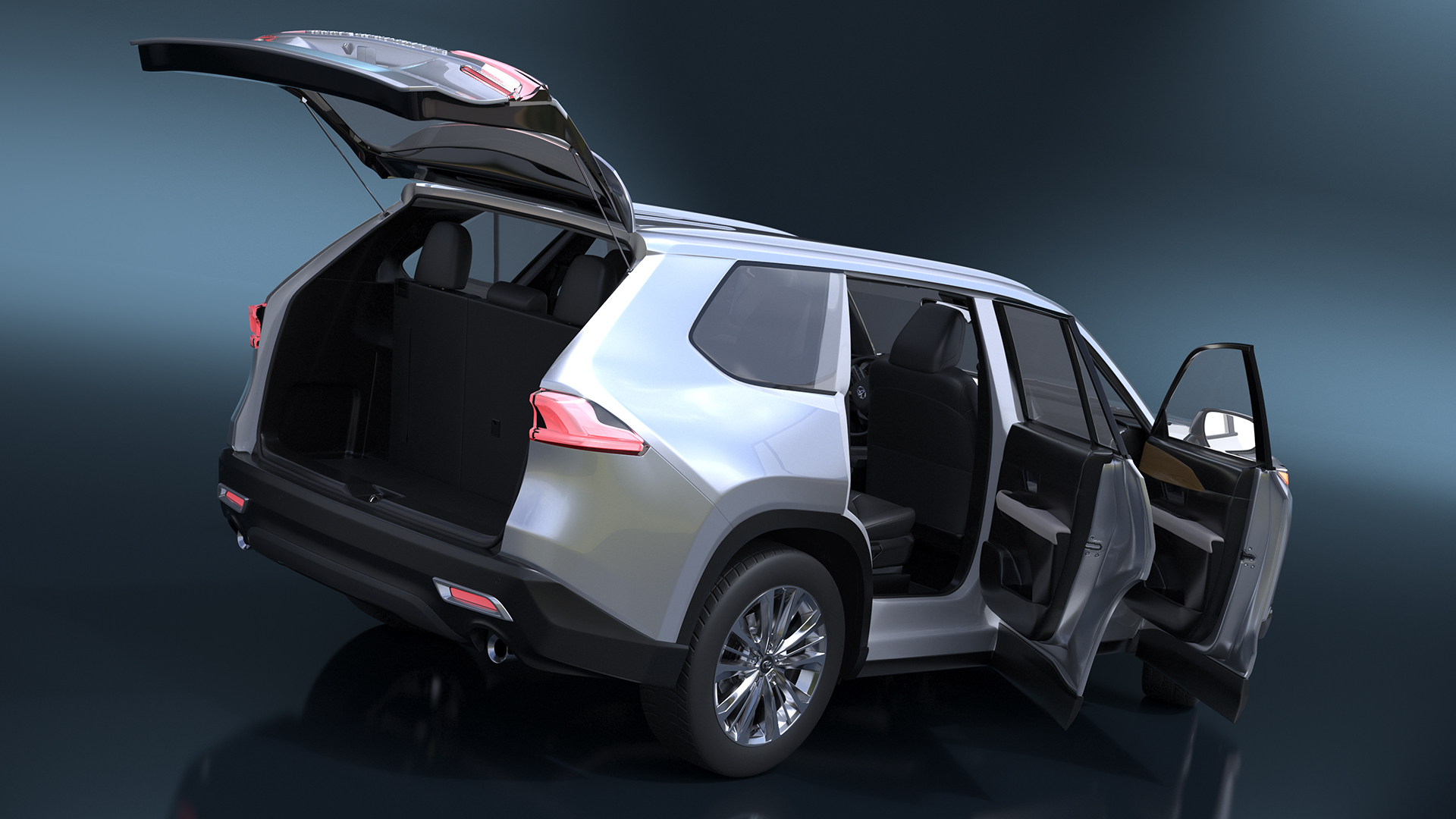 3D Toyota Grand Highlander 2024 White Rigged