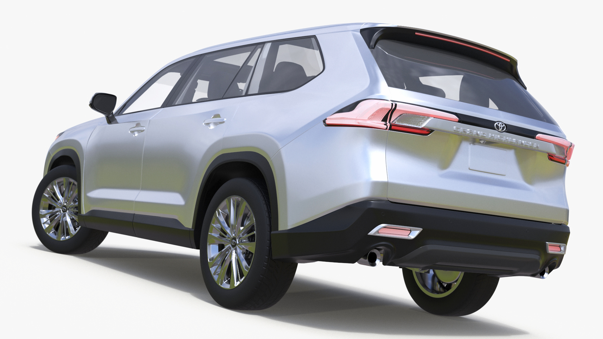 3D Toyota Grand Highlander 2024 White Rigged