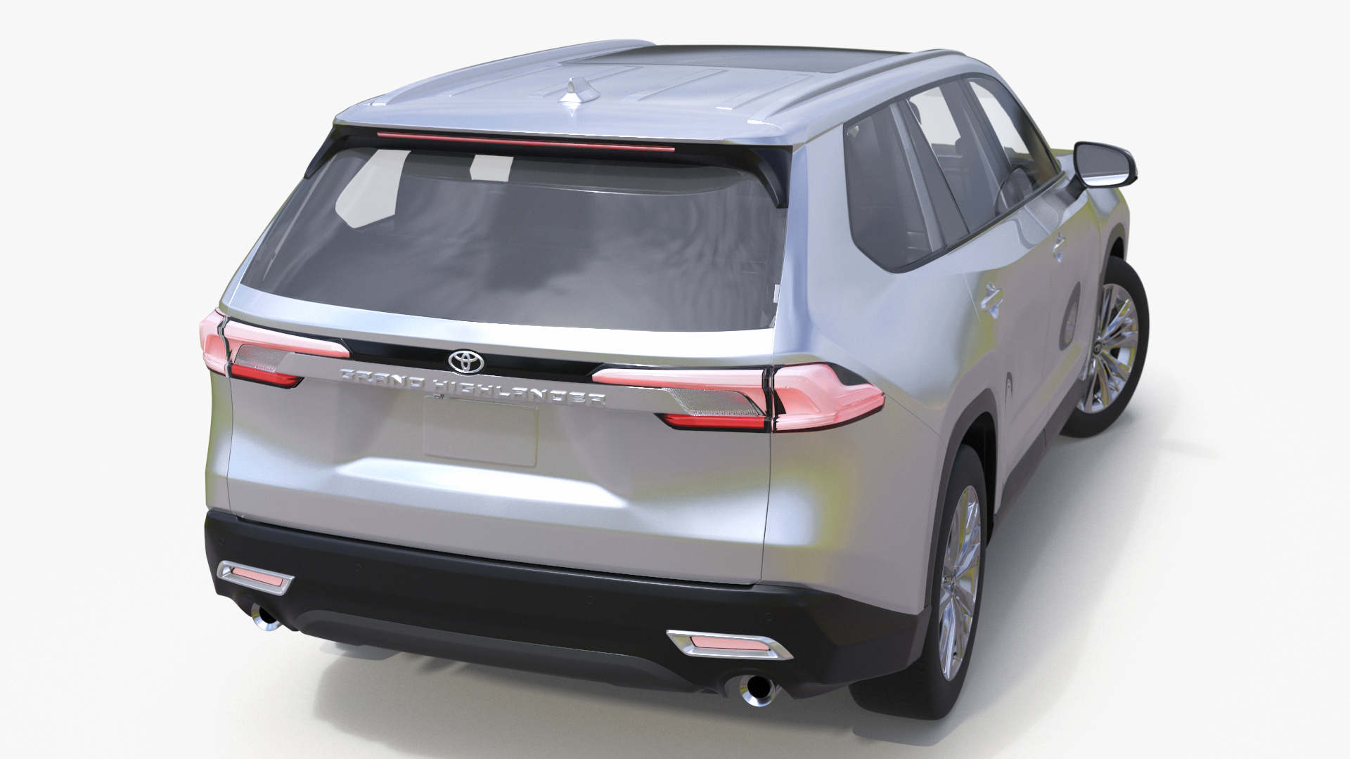 3D Toyota Grand Highlander 2024 White Rigged