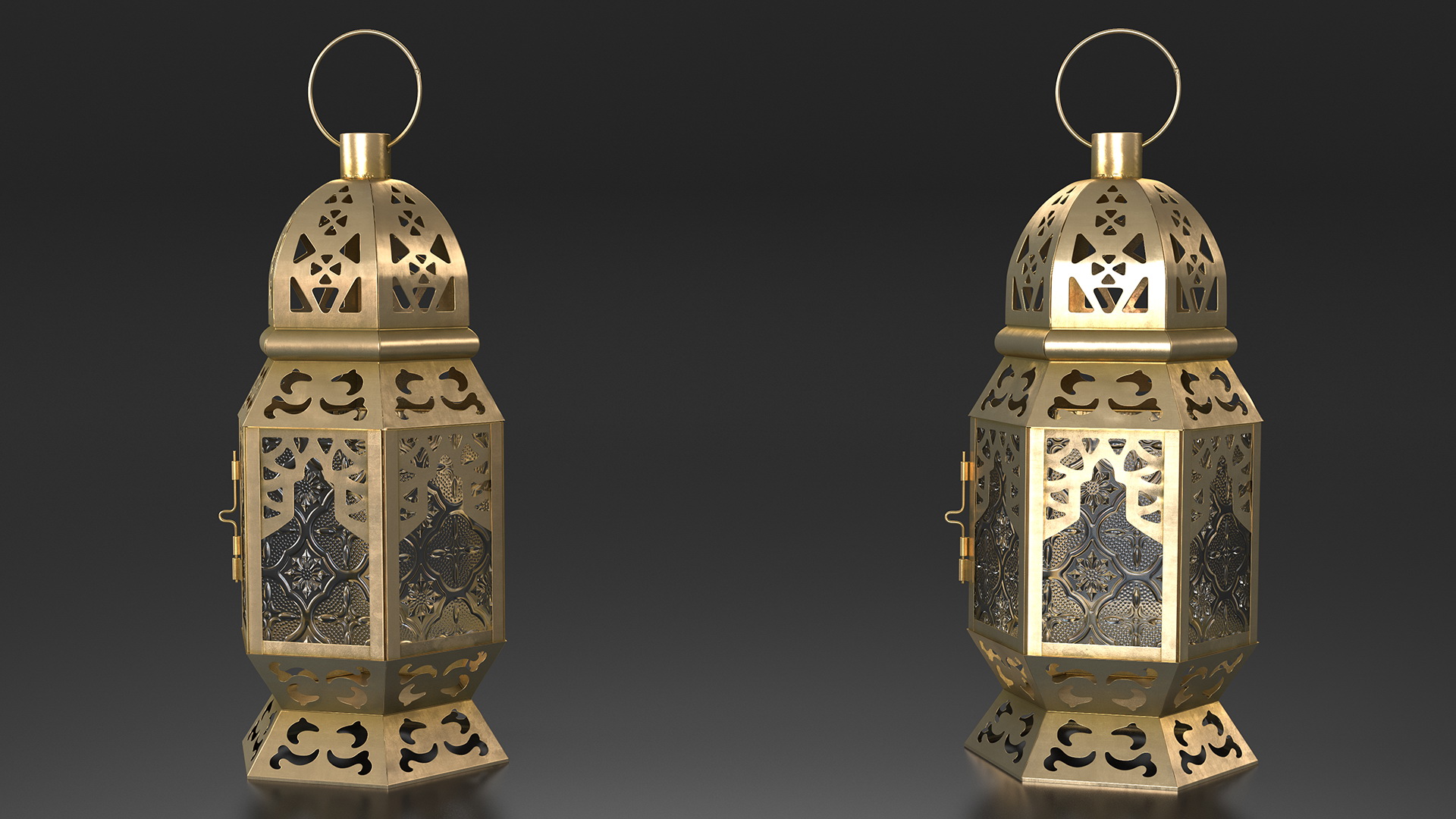 Metal Moroccan Lantern 3D
