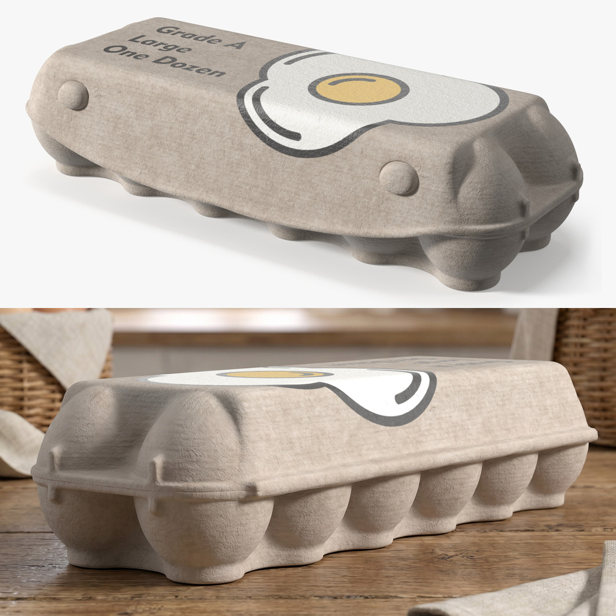 Molded Pulp Dozen Egg Carton