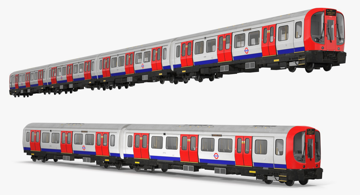 London Subway Train S8 Rigged 3D model