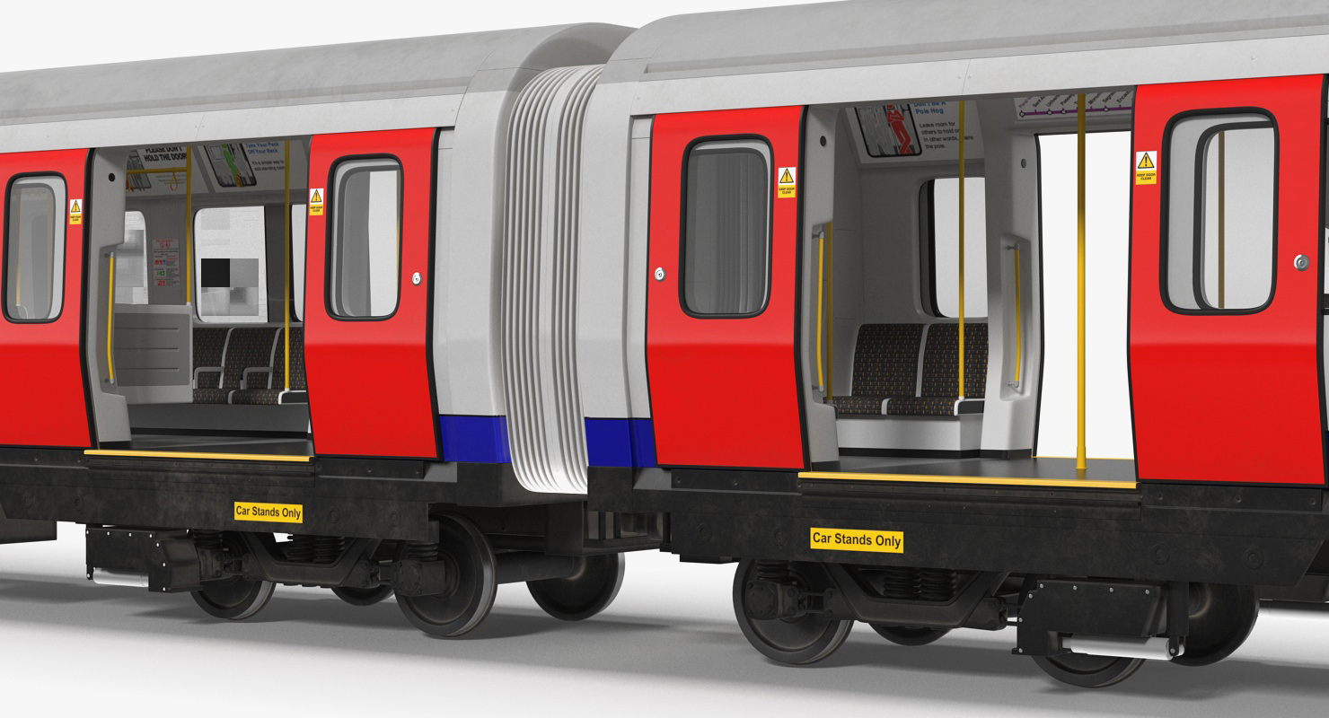 London Subway Train S8 Rigged 3D model