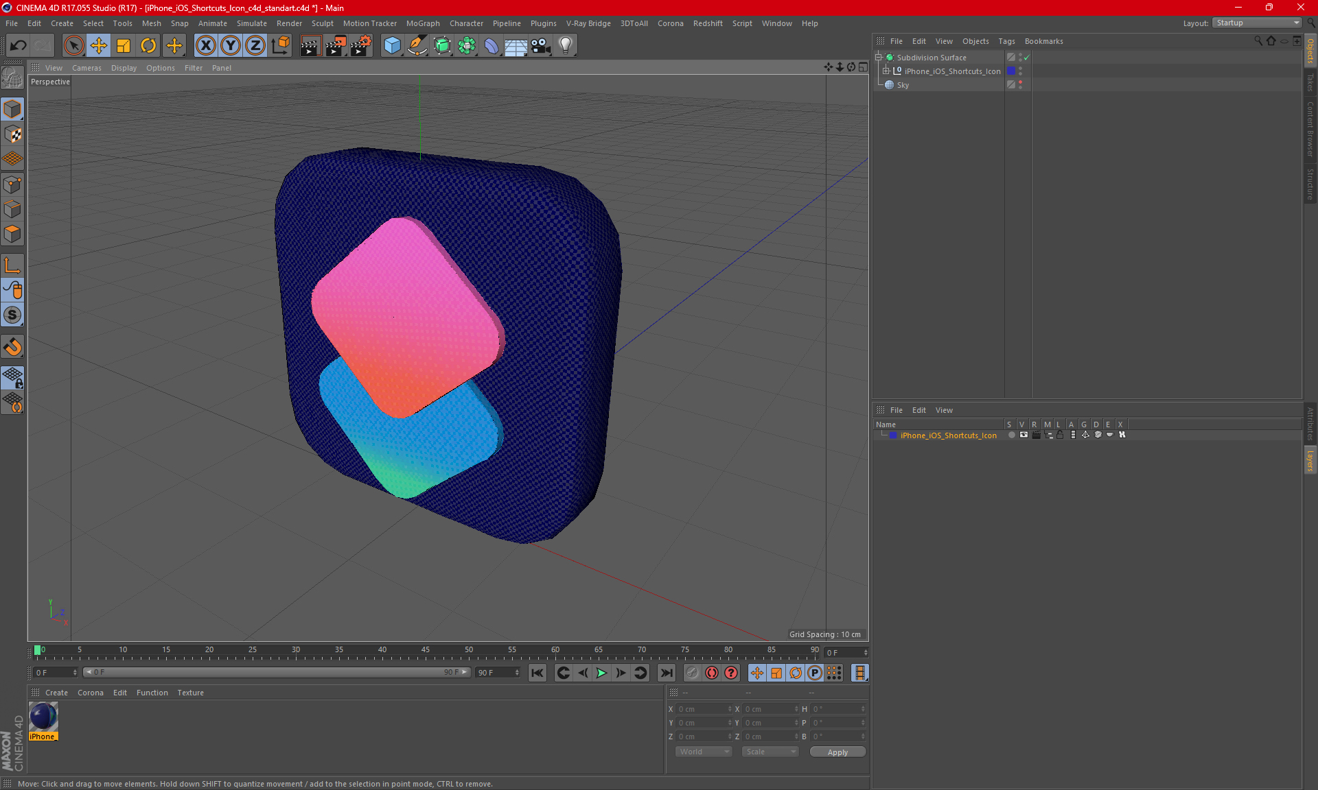 3D model iPhone iOS Shortcuts Icon