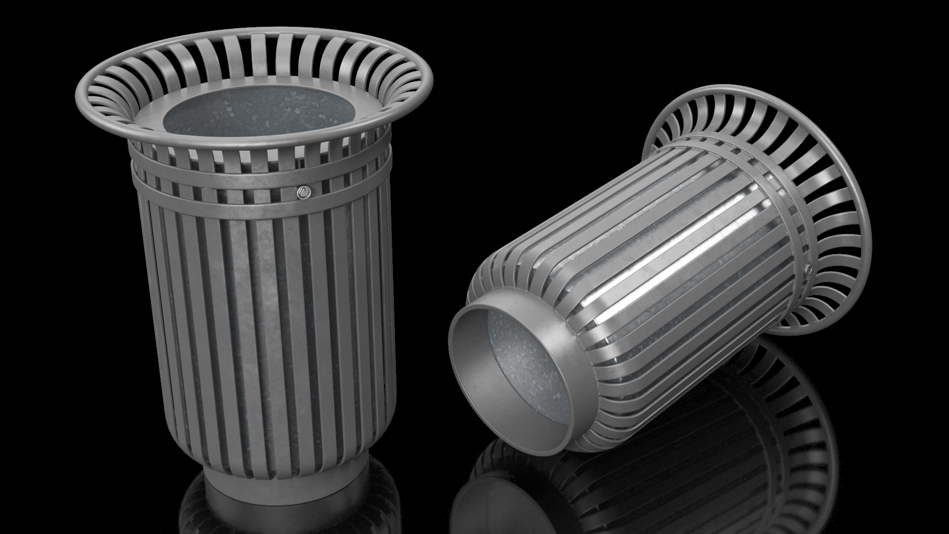 3D model Tulip Shaped Street Litter Bin