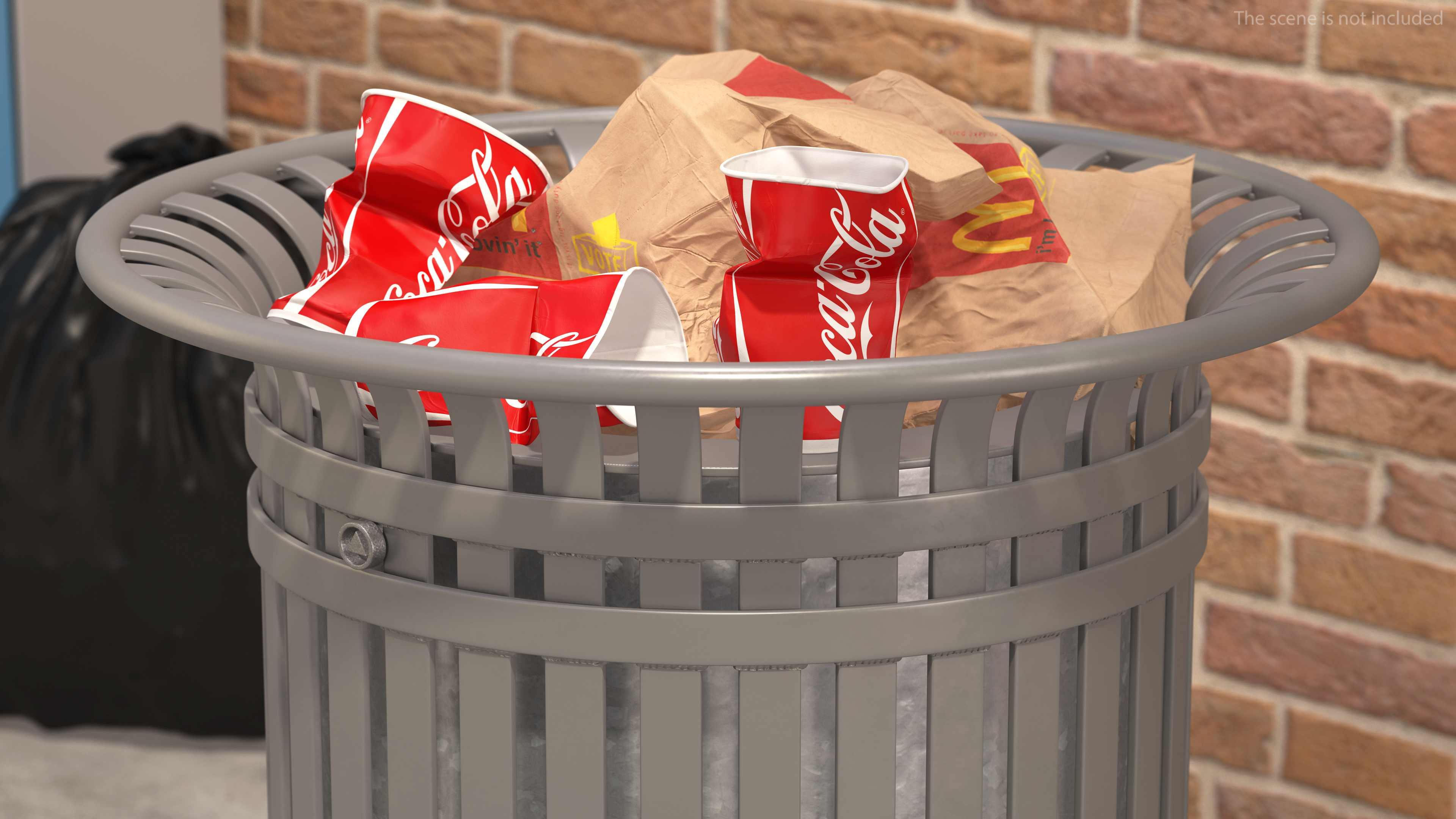 3D model Tulip Shaped Street Litter Bin