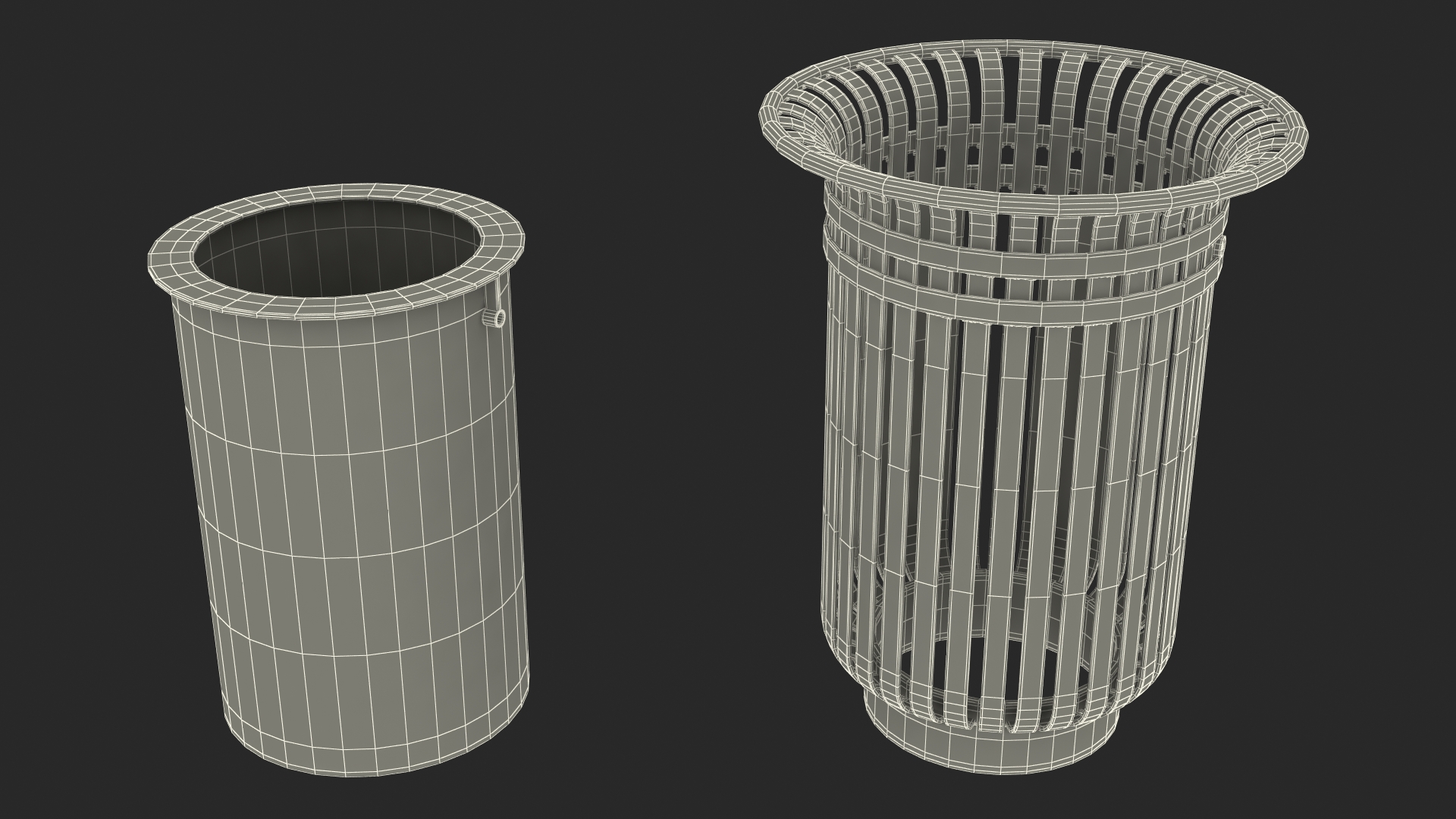 3D model Tulip Shaped Street Litter Bin