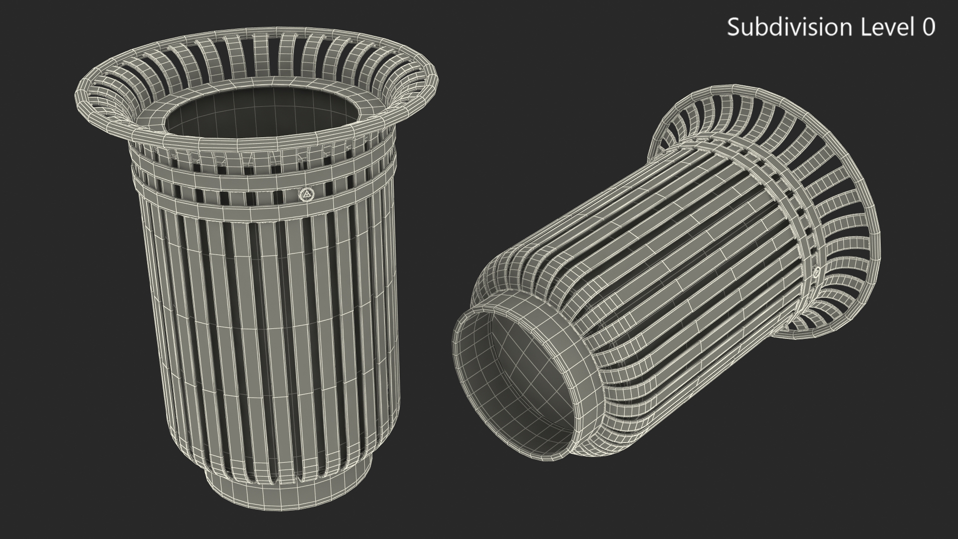 3D model Tulip Shaped Street Litter Bin