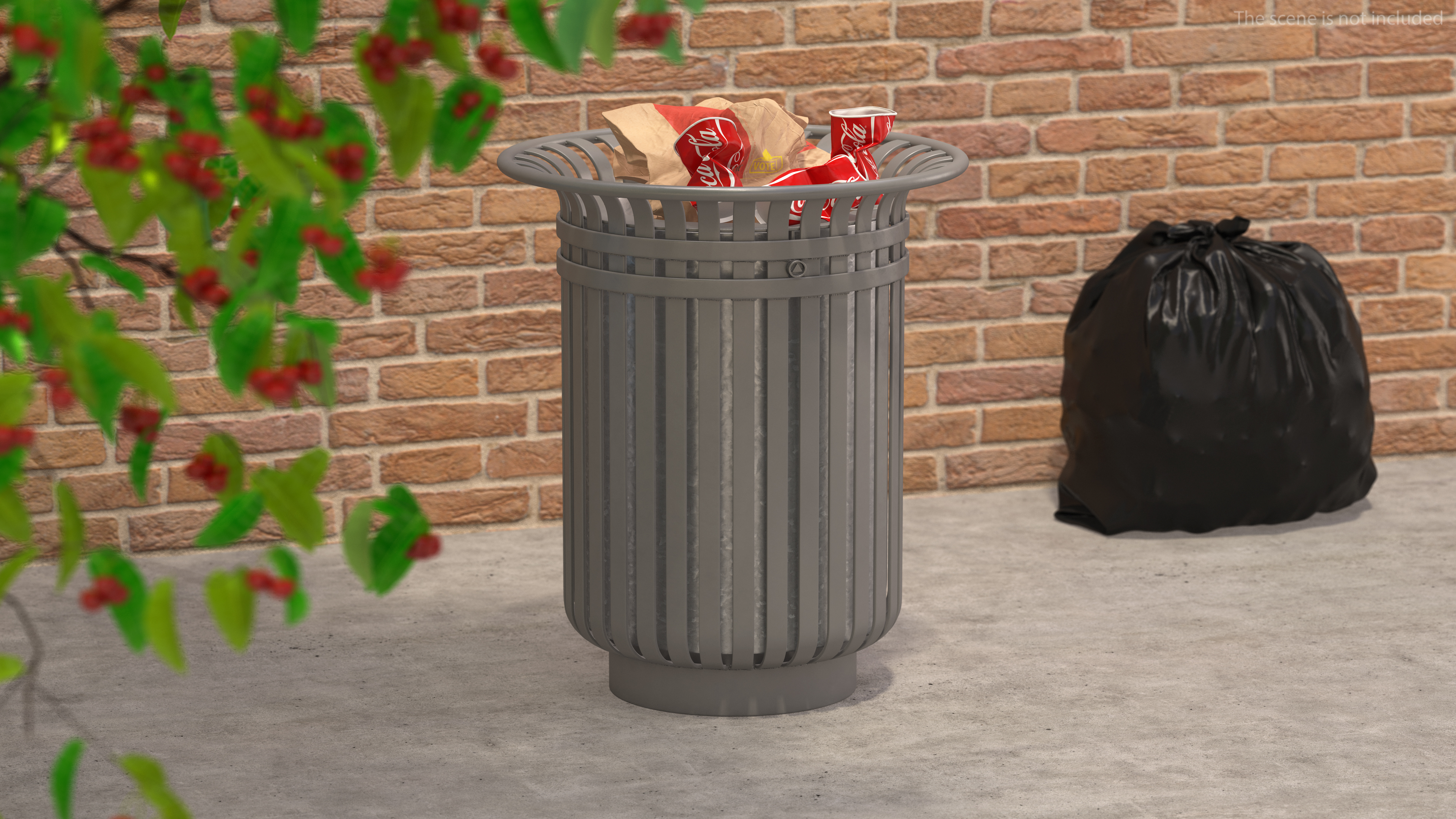 3D model Tulip Shaped Street Litter Bin