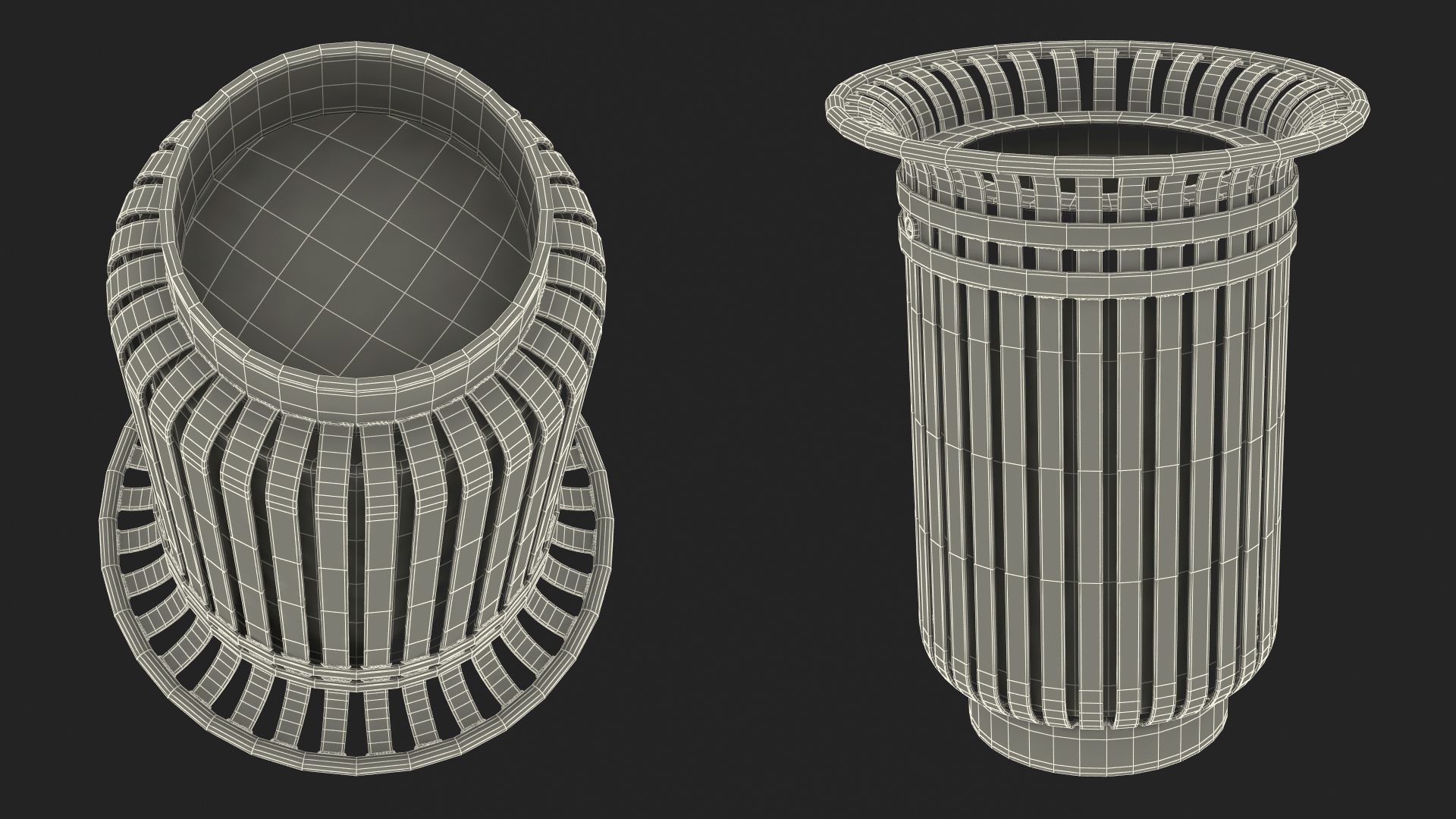 3D model Tulip Shaped Street Litter Bin