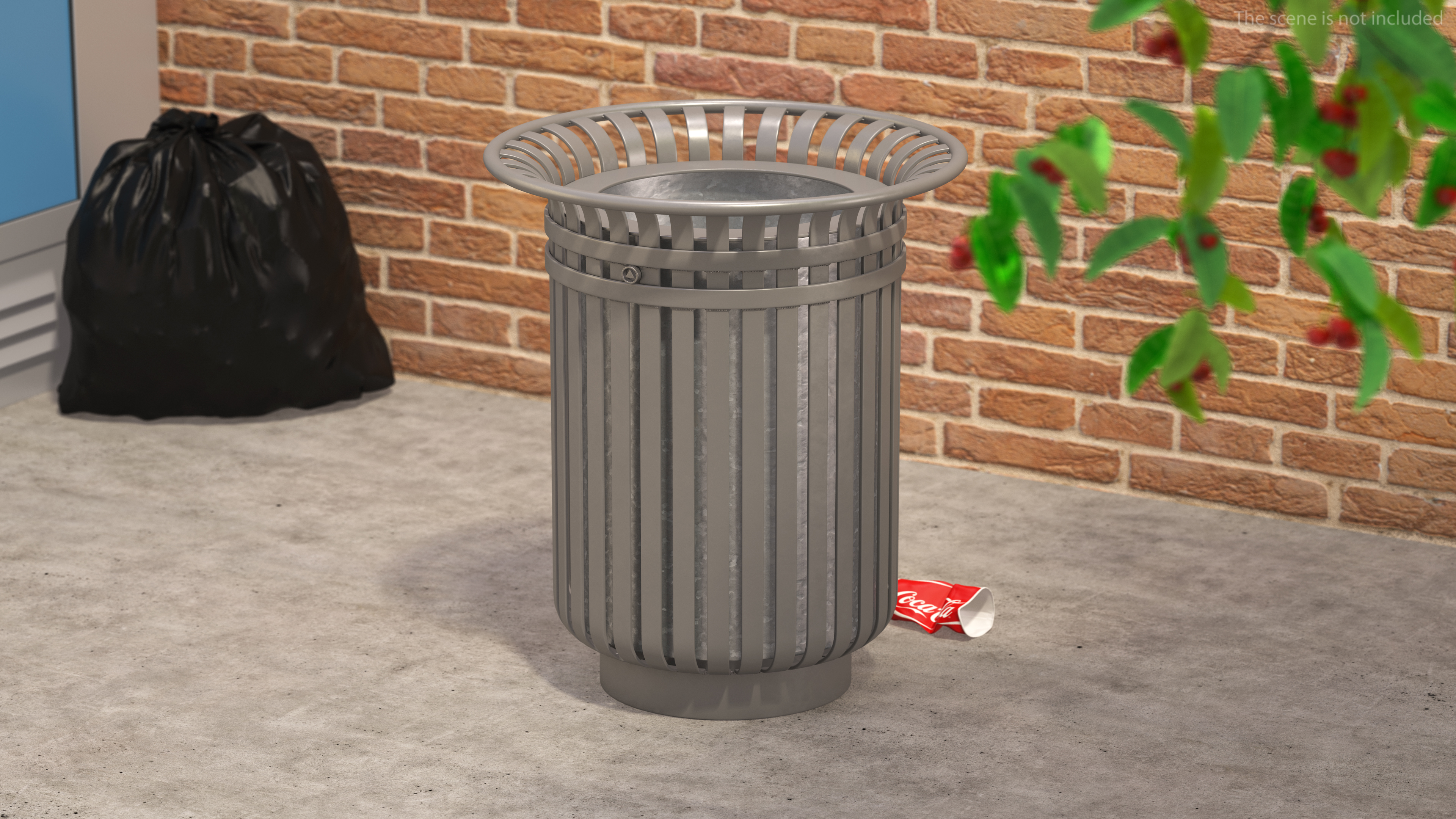 3D model Tulip Shaped Street Litter Bin