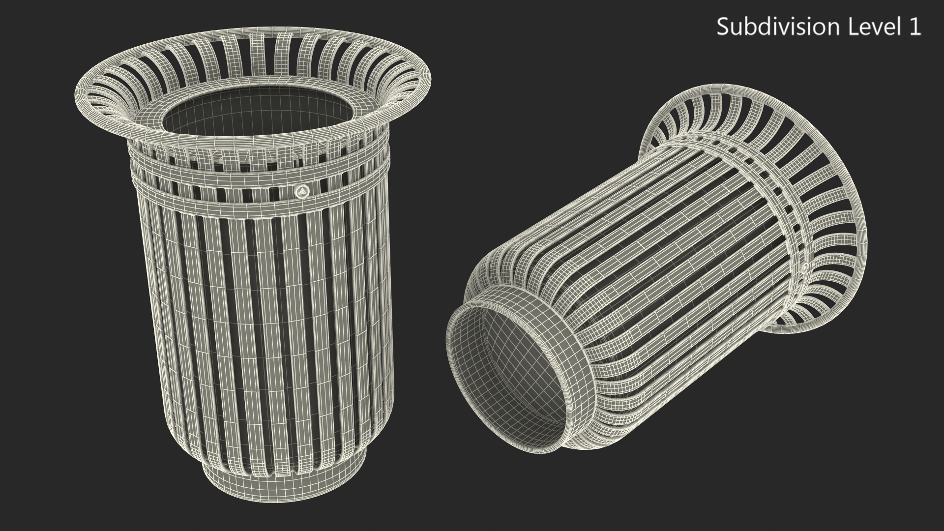 3D model Tulip Shaped Street Litter Bin