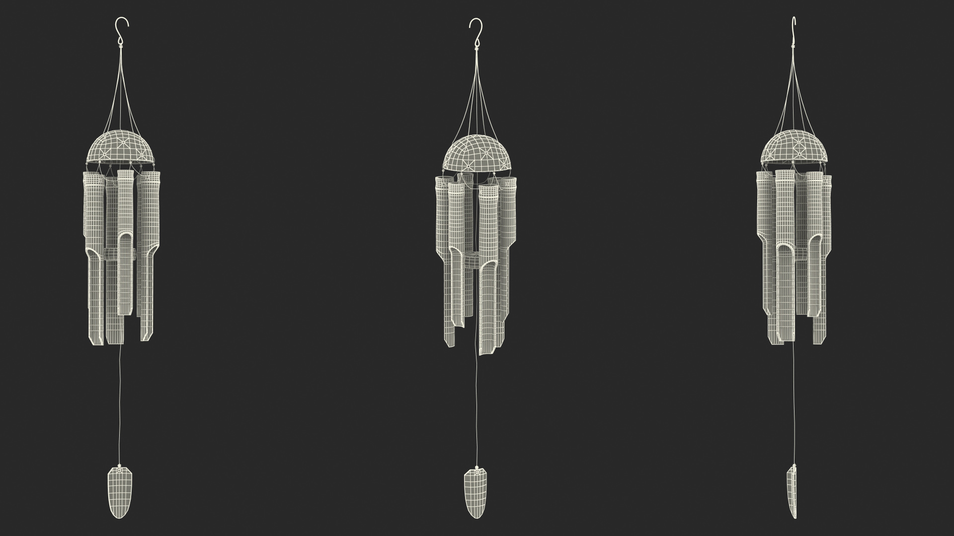 3D Bamboo Wind Chimes model