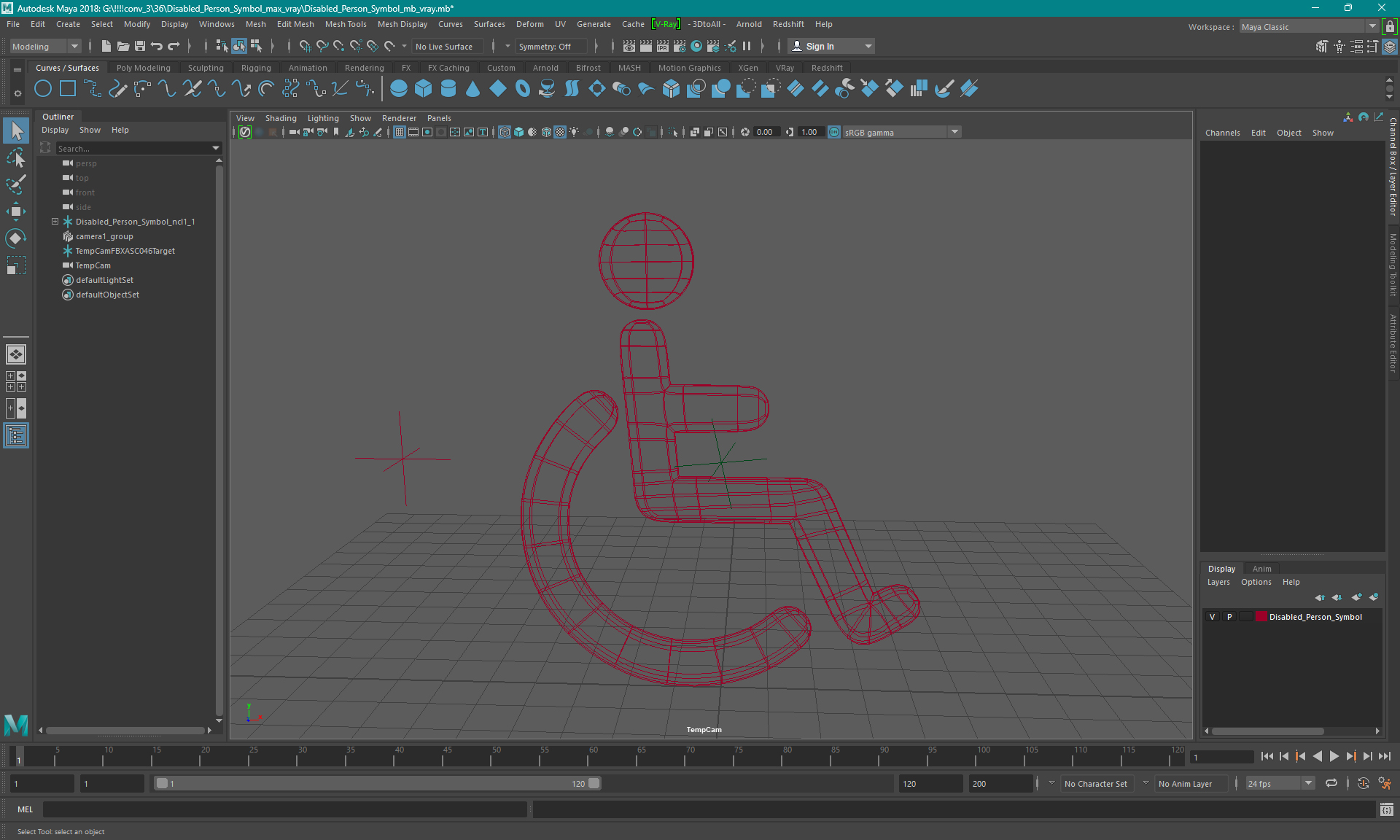 Disabled Person Symbol 3D
