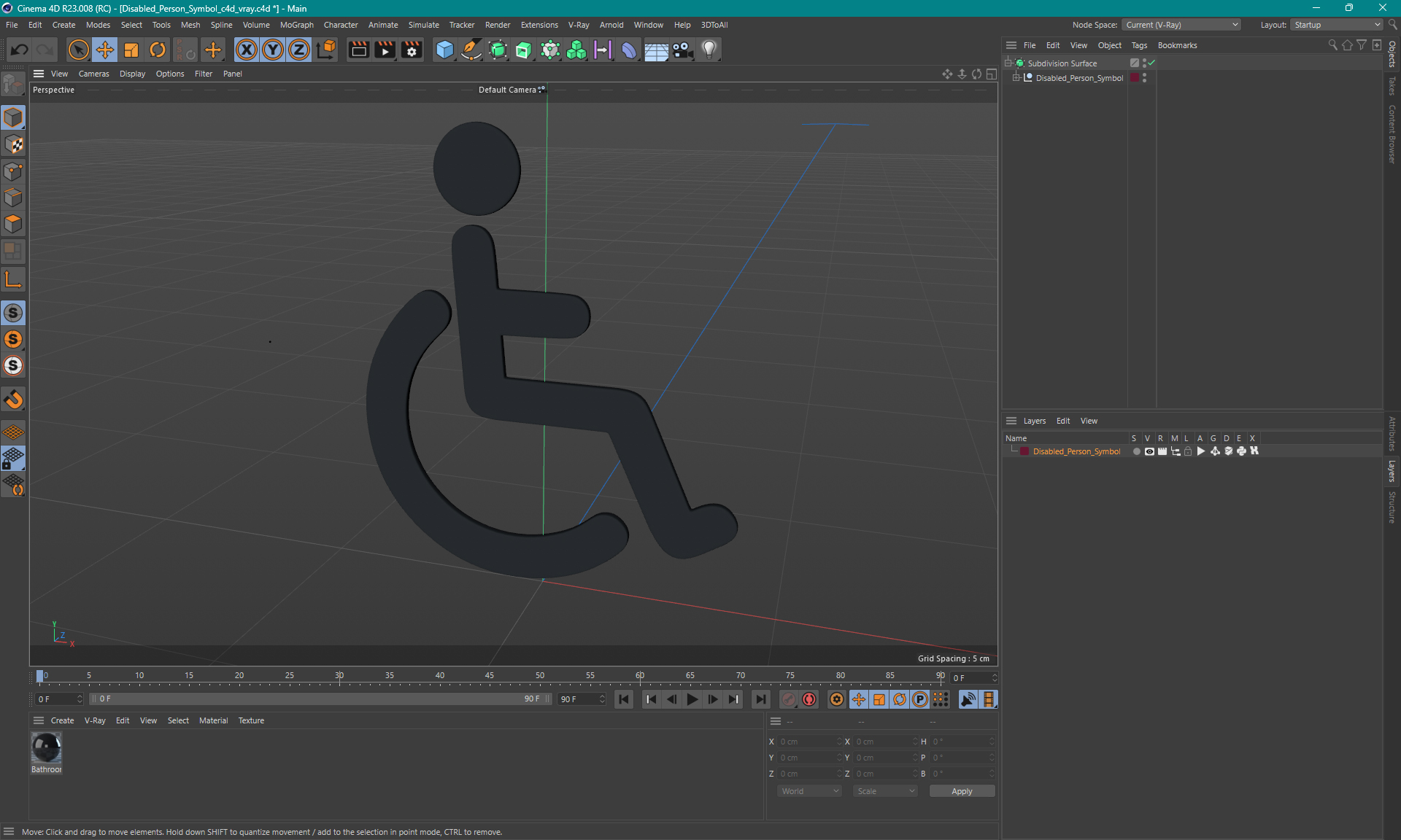 Disabled Person Symbol 3D