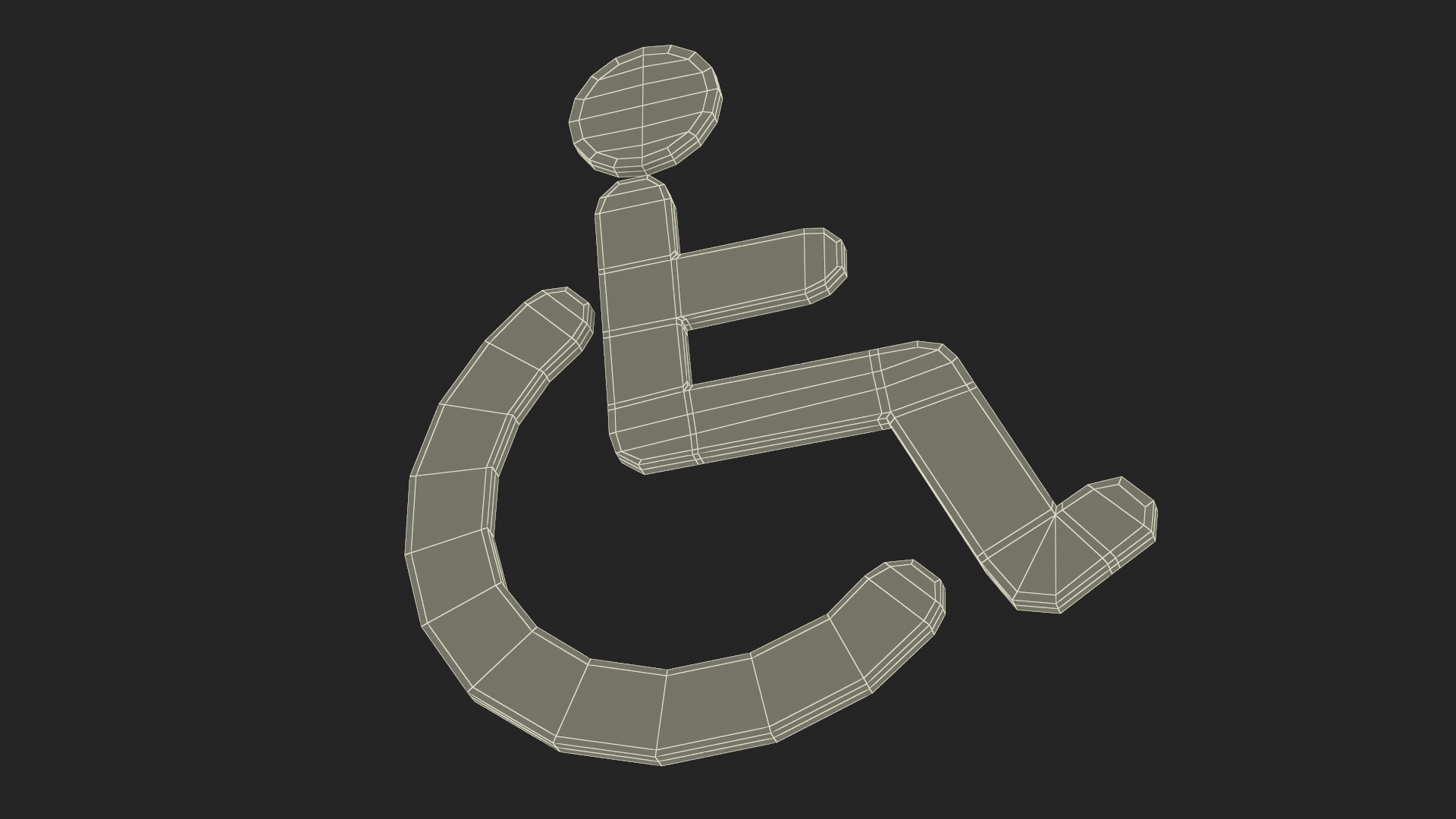 Disabled Person Symbol 3D