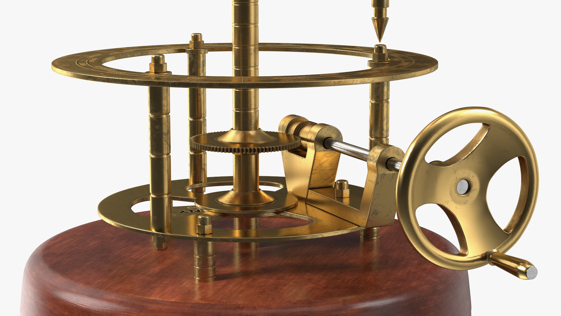 3D model Antique Brass Orrery Solar System Rigged