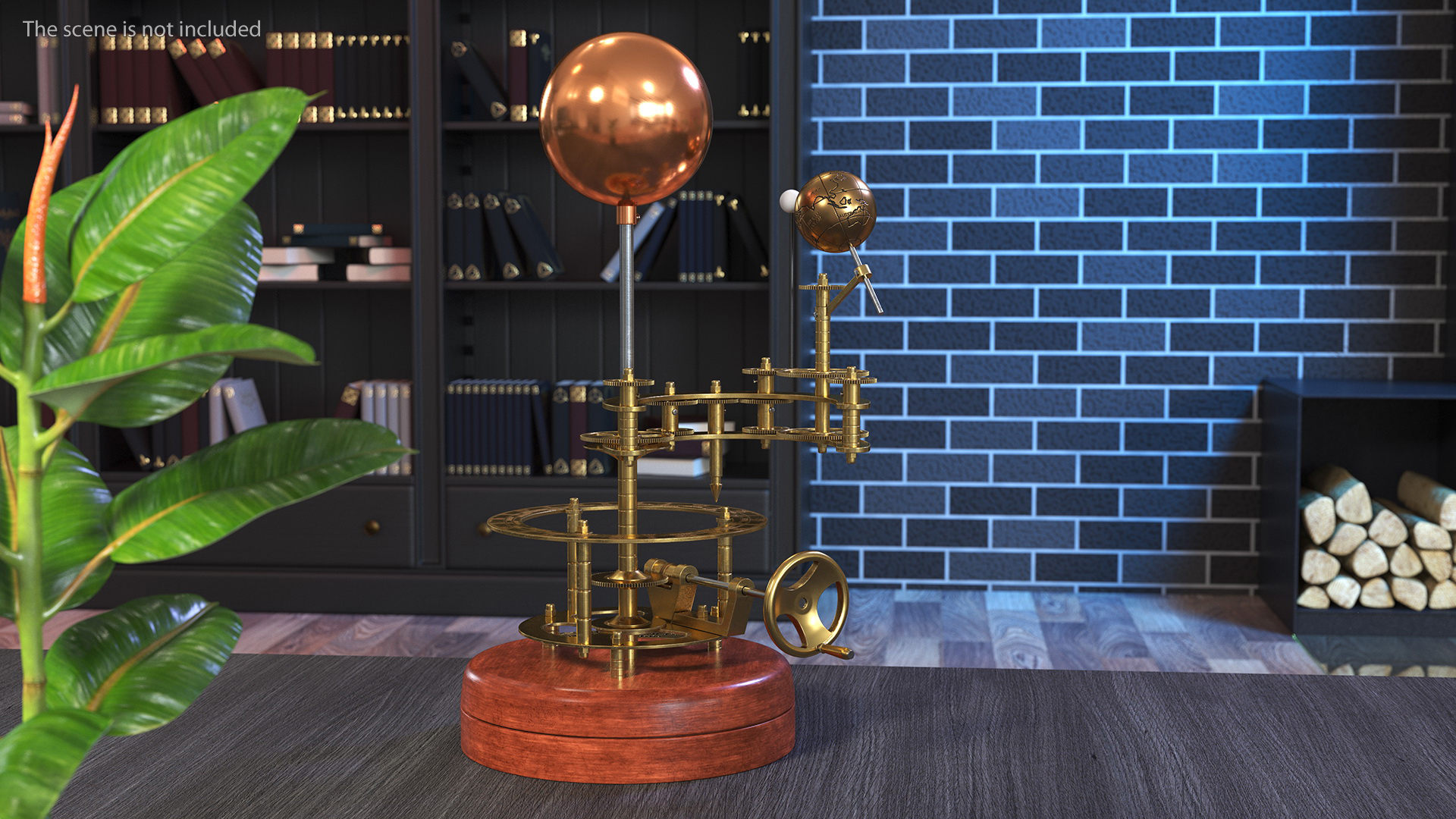 3D model Antique Brass Orrery Solar System Rigged
