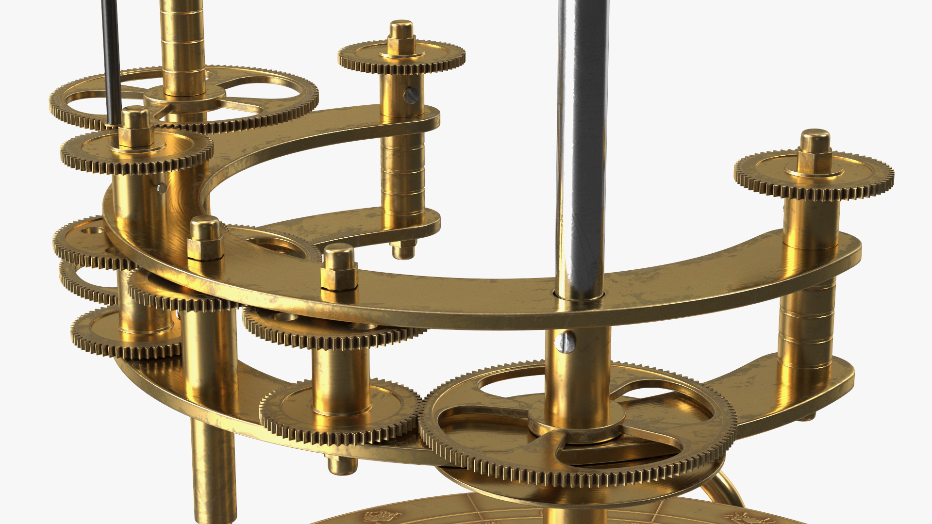 3D model Antique Brass Orrery Solar System Rigged