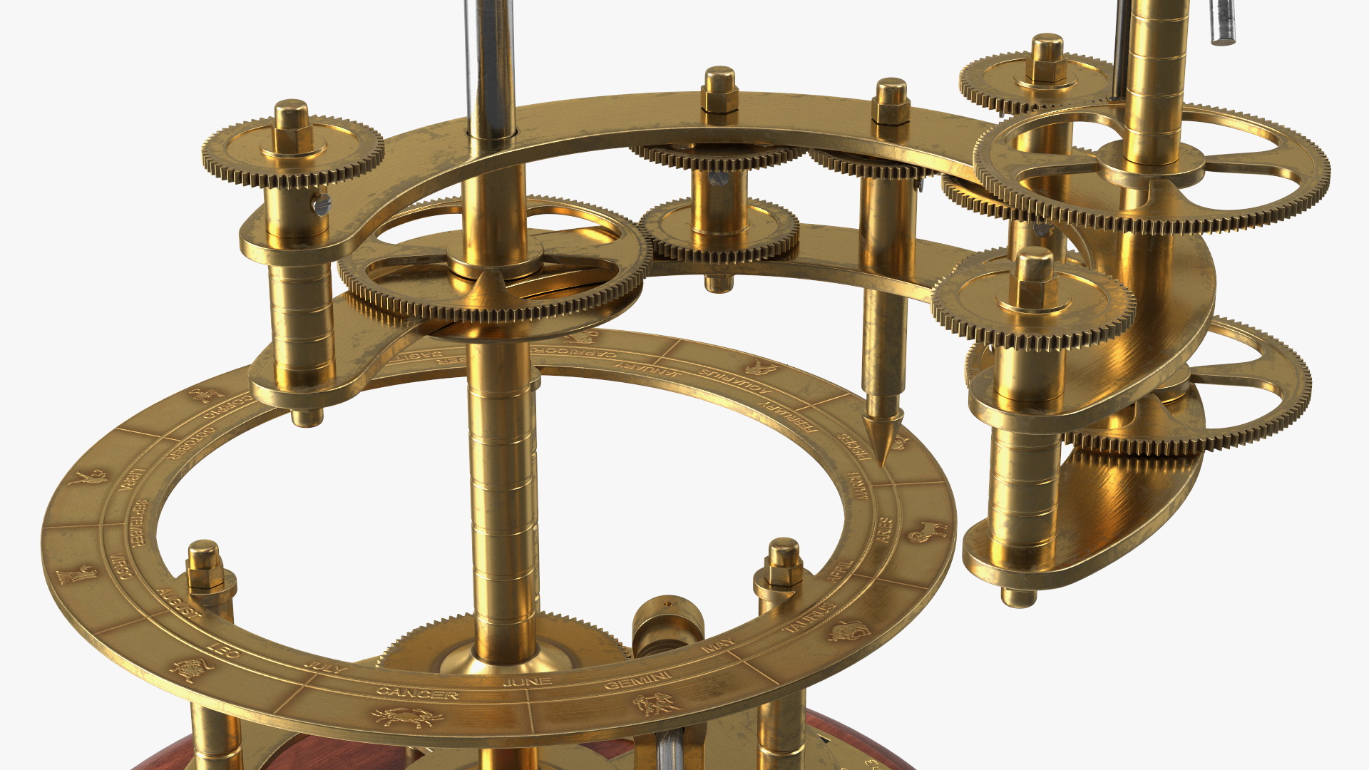 3D model Antique Brass Orrery Solar System Rigged