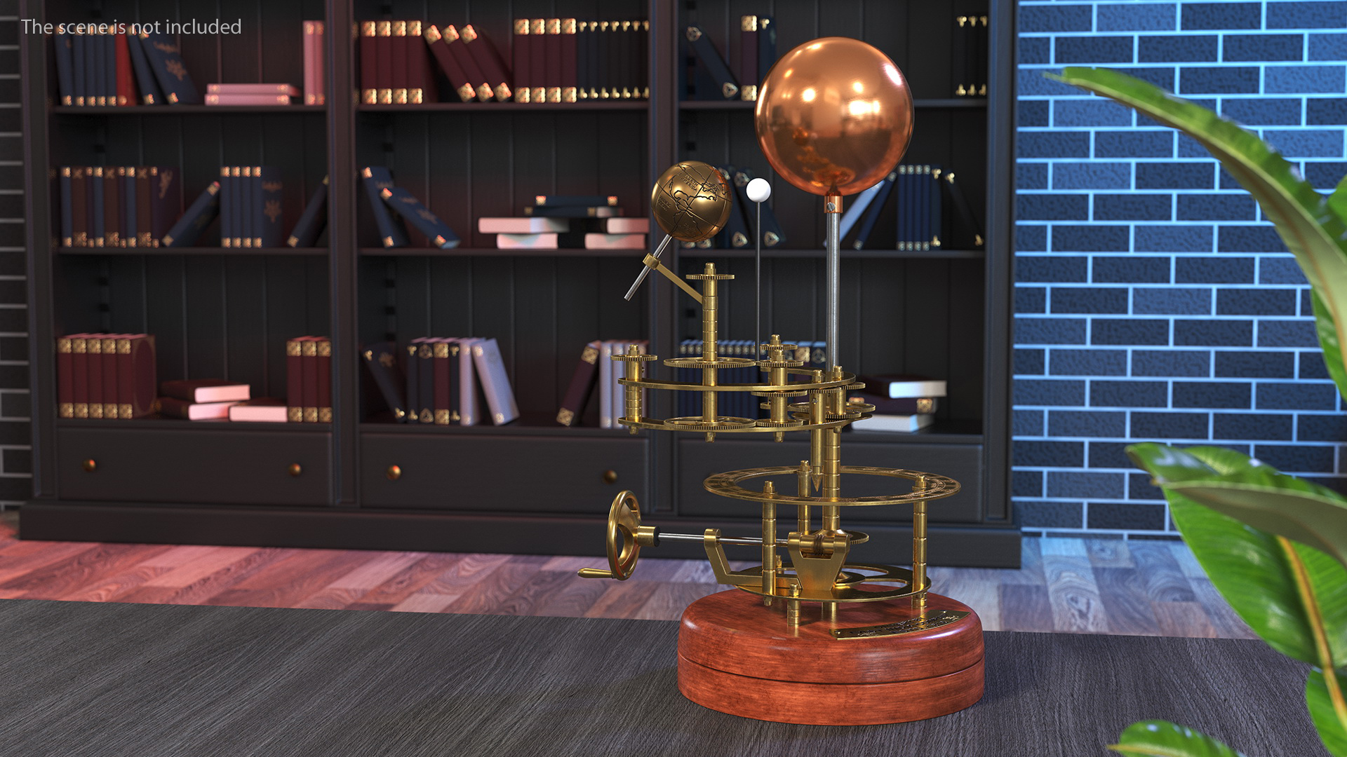 3D model Antique Brass Orrery Solar System Rigged