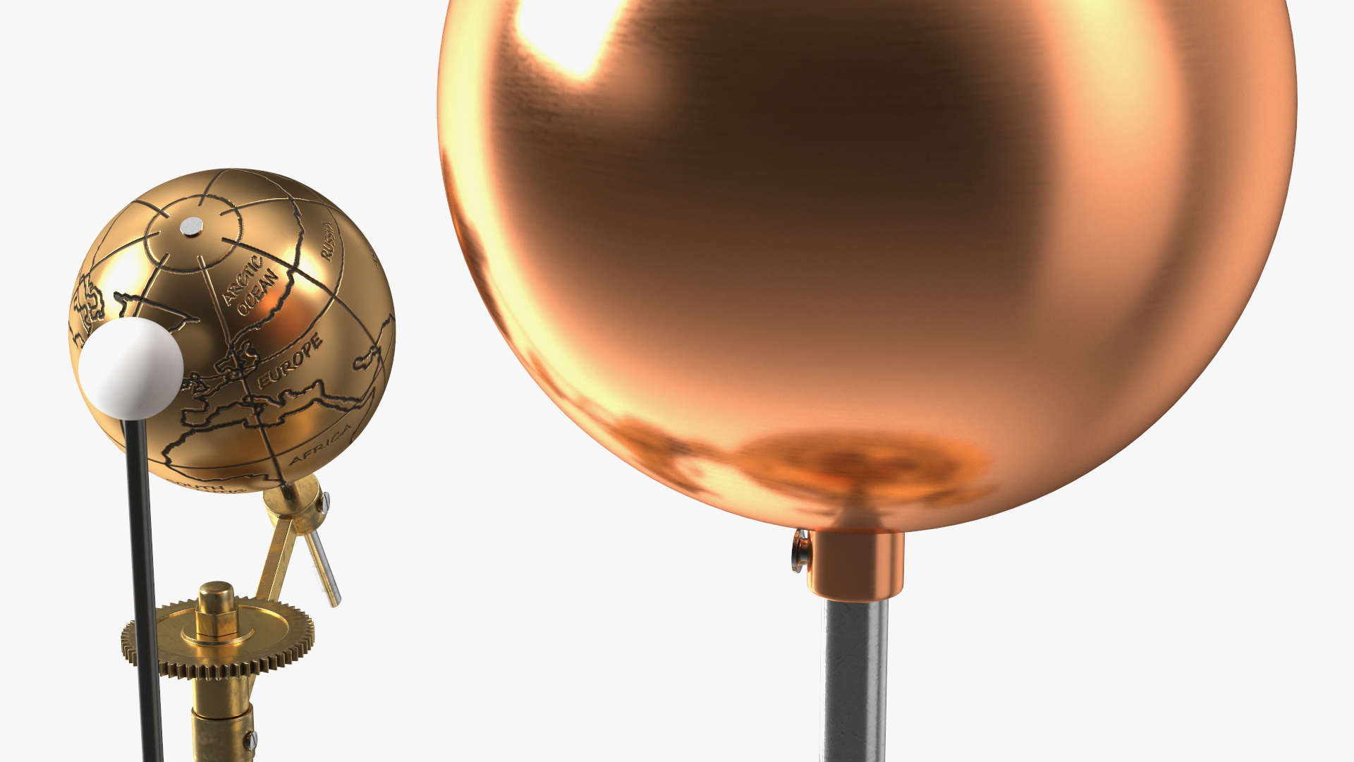 3D model Antique Brass Orrery Solar System Rigged