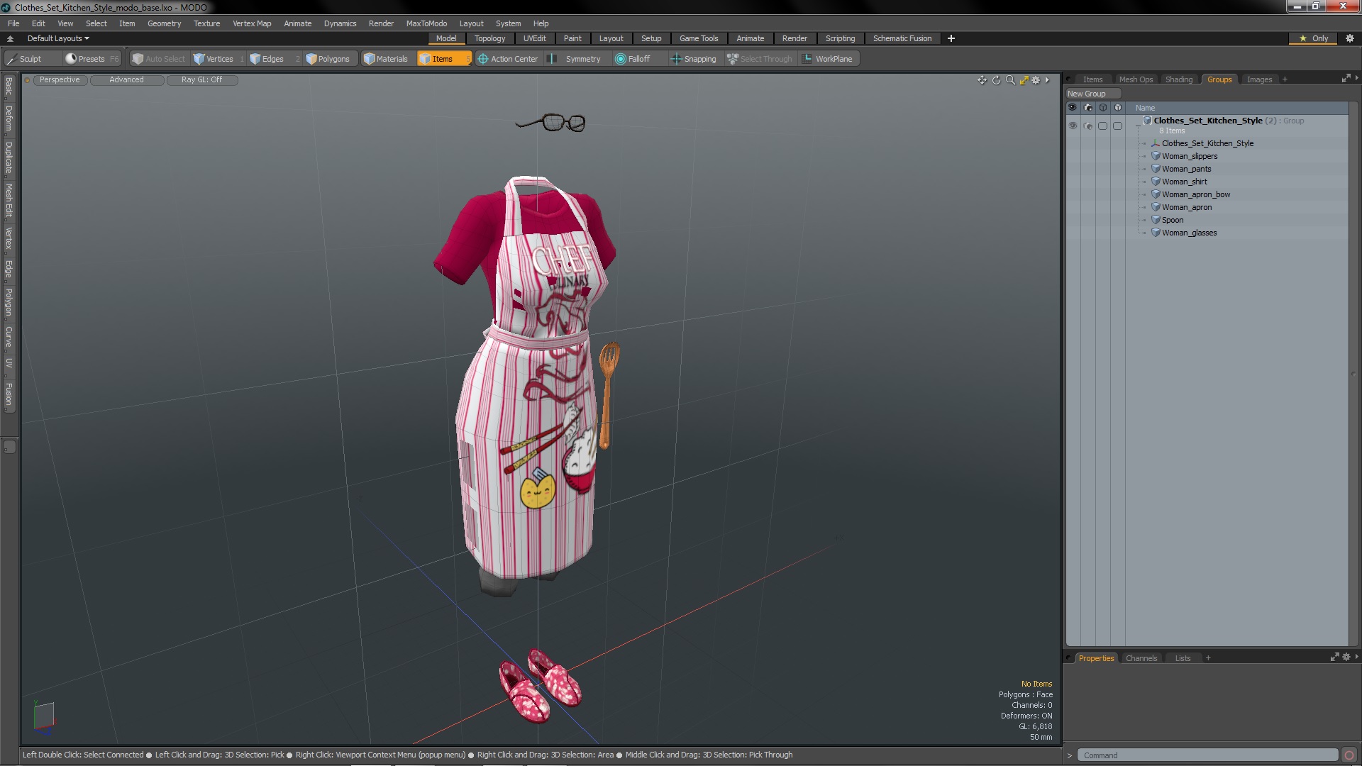 3D model Clothes Set Kitchen Style