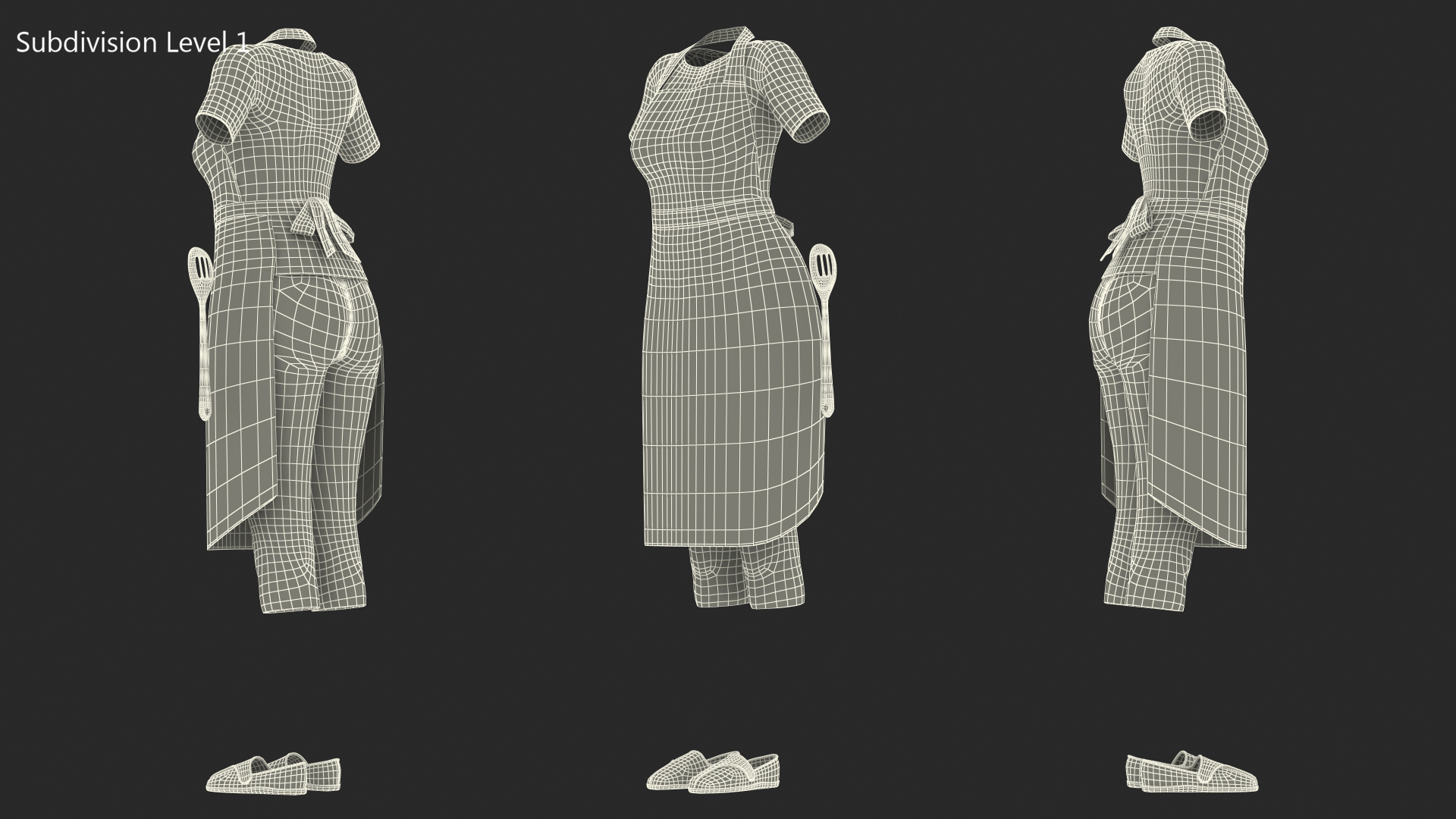 3D model Clothes Set Kitchen Style