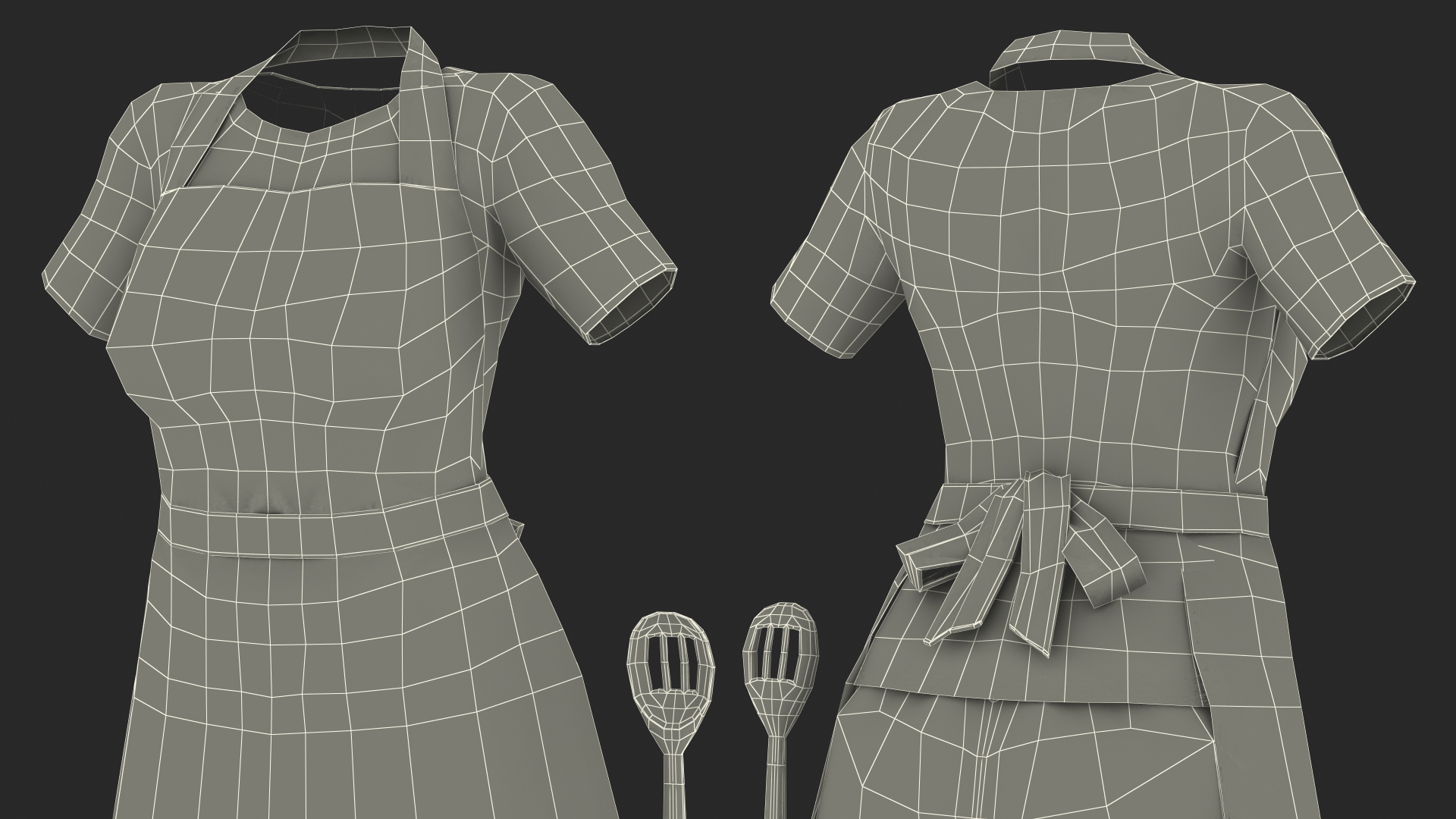 3D model Clothes Set Kitchen Style
