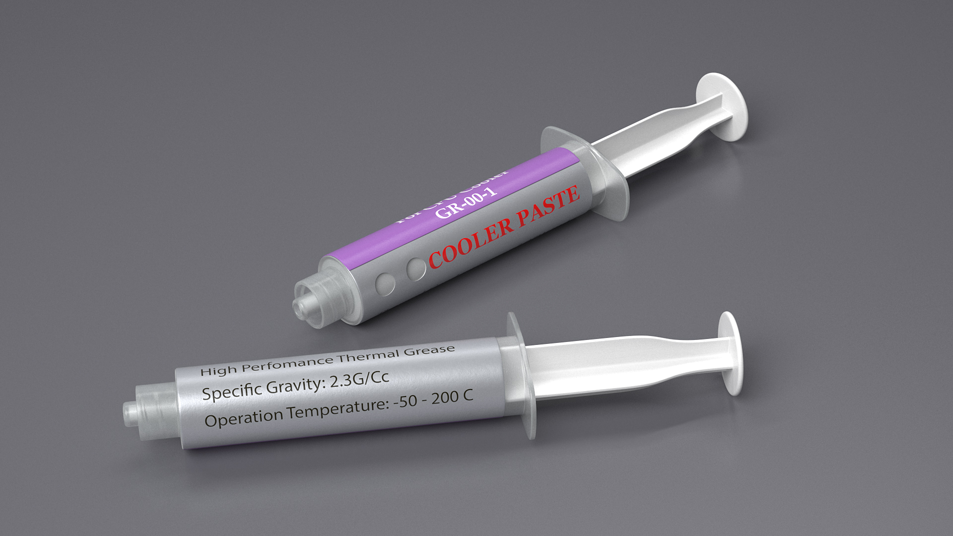 3D Thermal Paste Syringe on CPU model