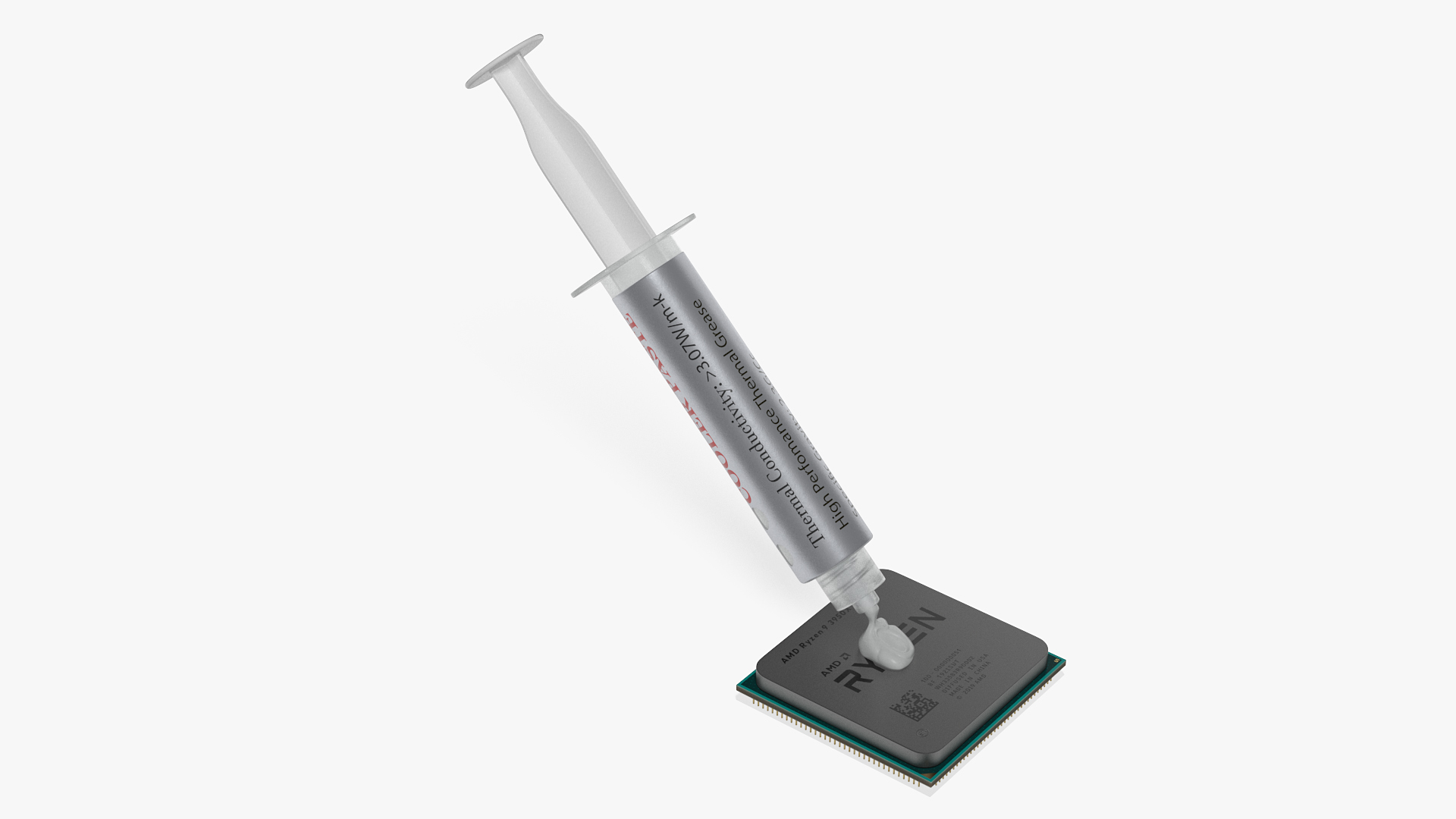 3D Thermal Paste Syringe on CPU model