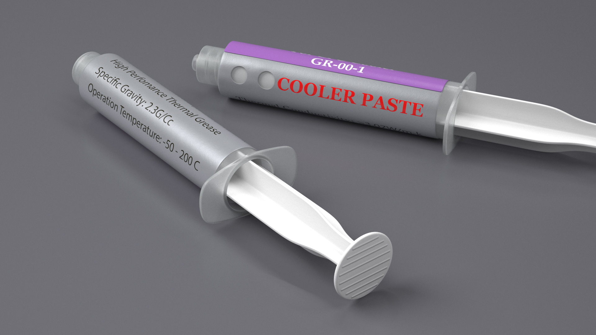 3D Thermal Paste Syringe on CPU model