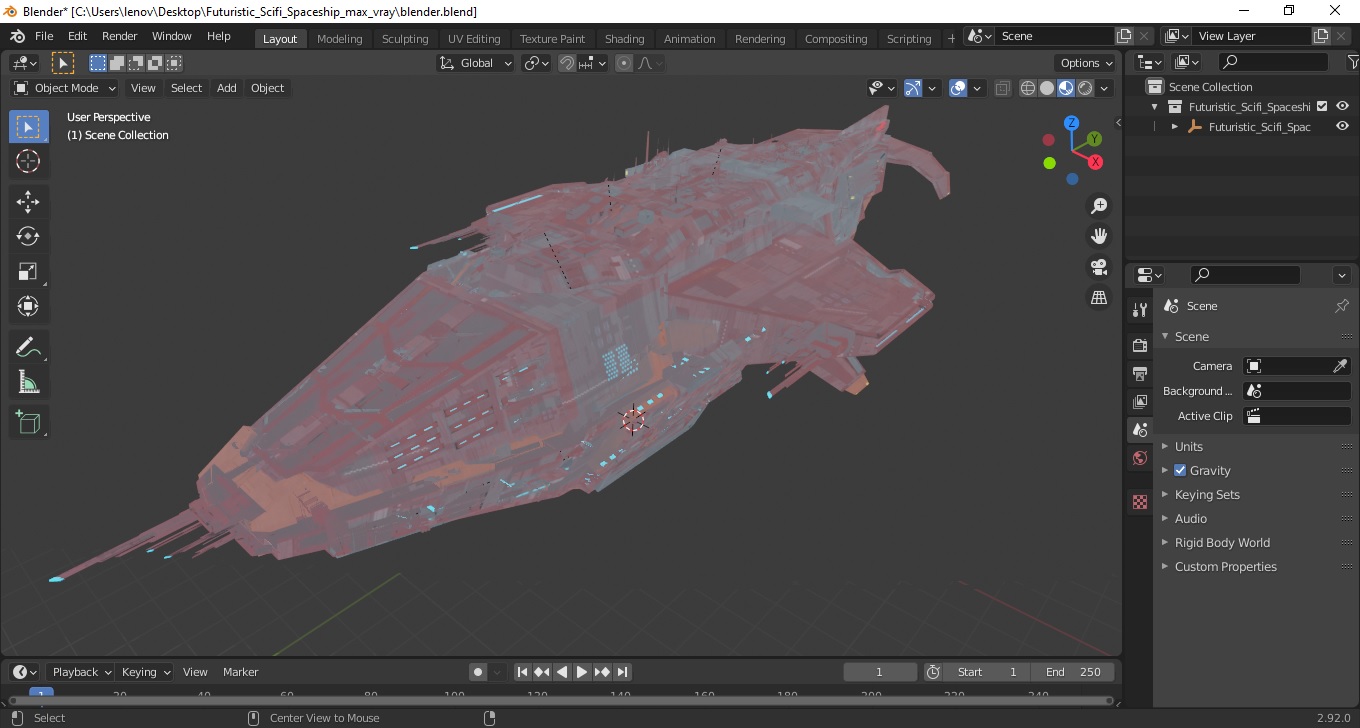 3D Futuristic Scifi Spaceship