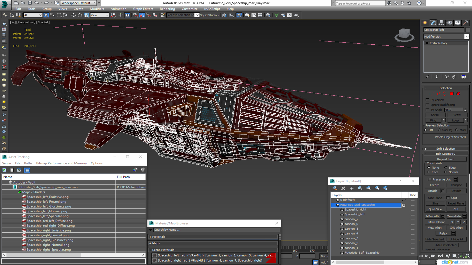 3D Futuristic Scifi Spaceship