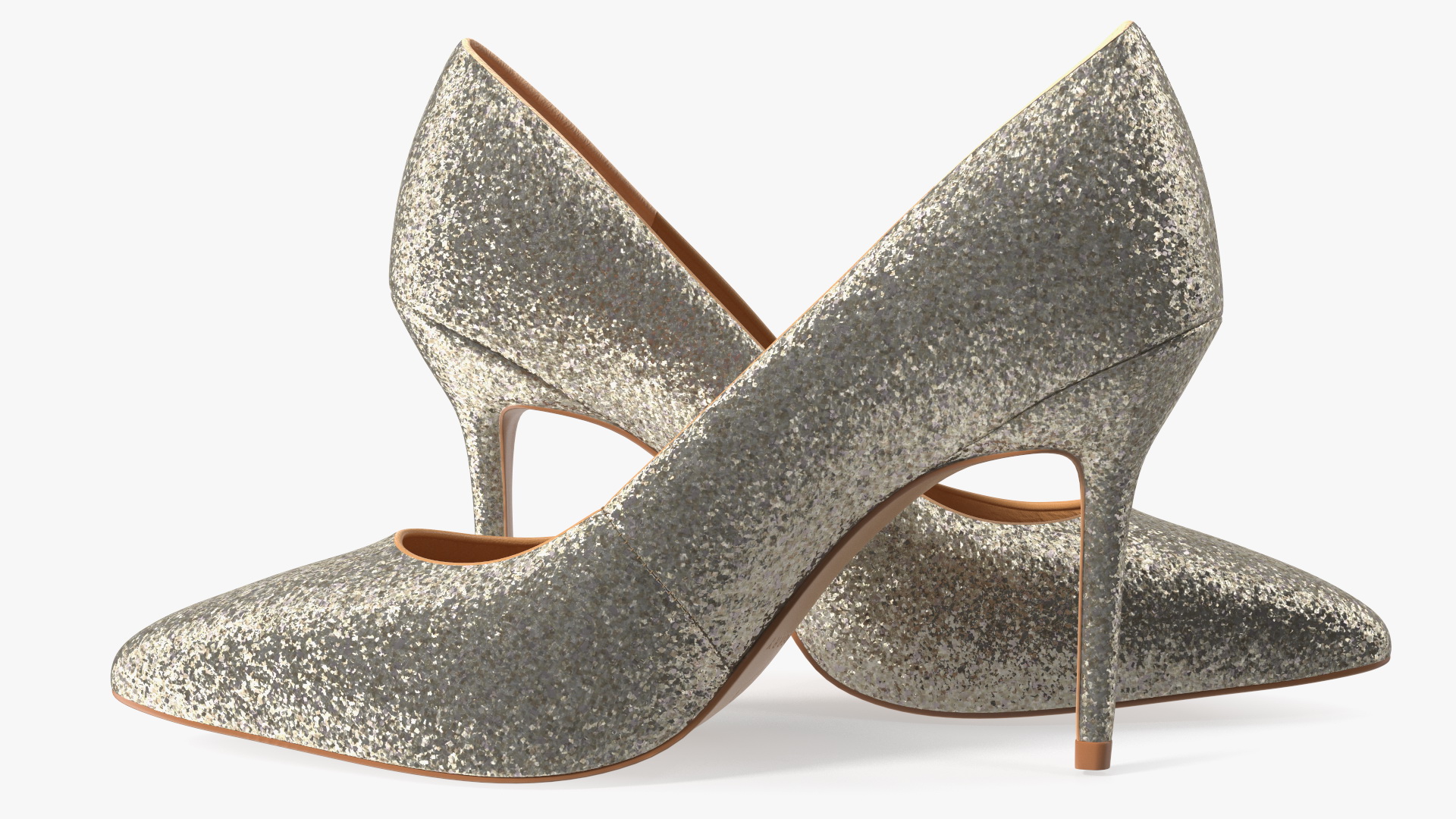 Katy Perry Gold Chunky Glitter Sissy Pumps 3D