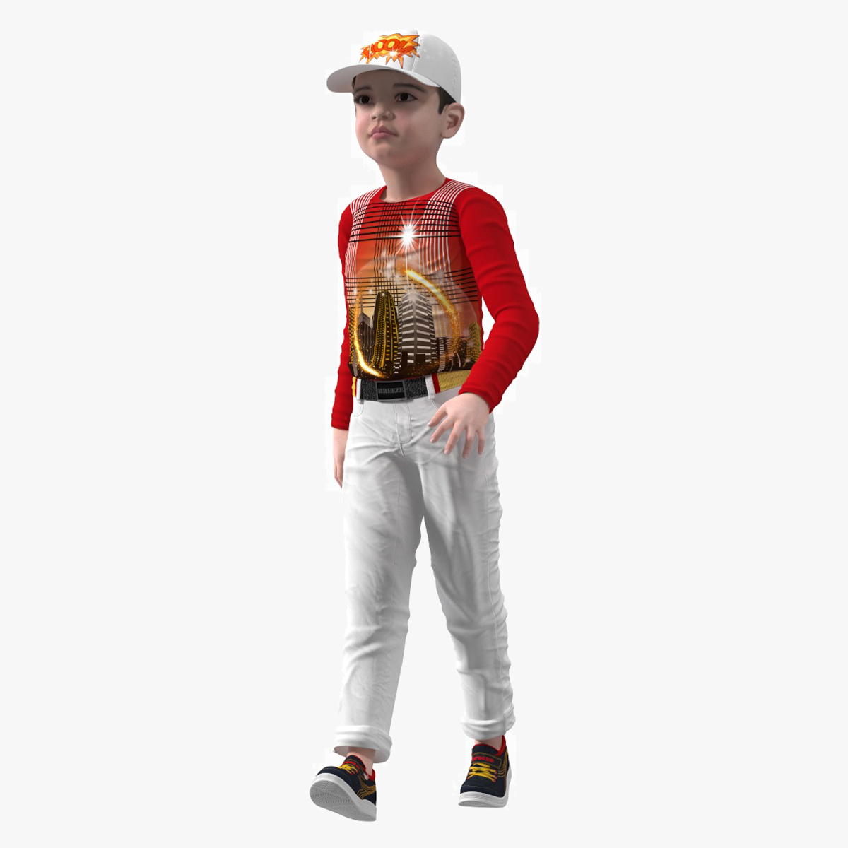 Asian Child Boy Street Style Rigged for Cinema 4D 3D model