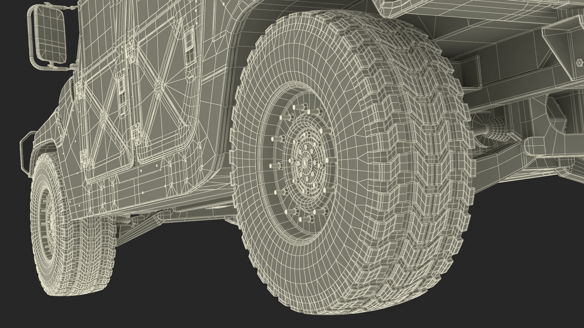 3D model Military Humvee with Mounted Machine Gun