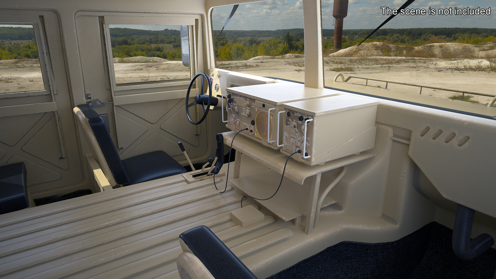 3D model Military Humvee with Mounted Machine Gun