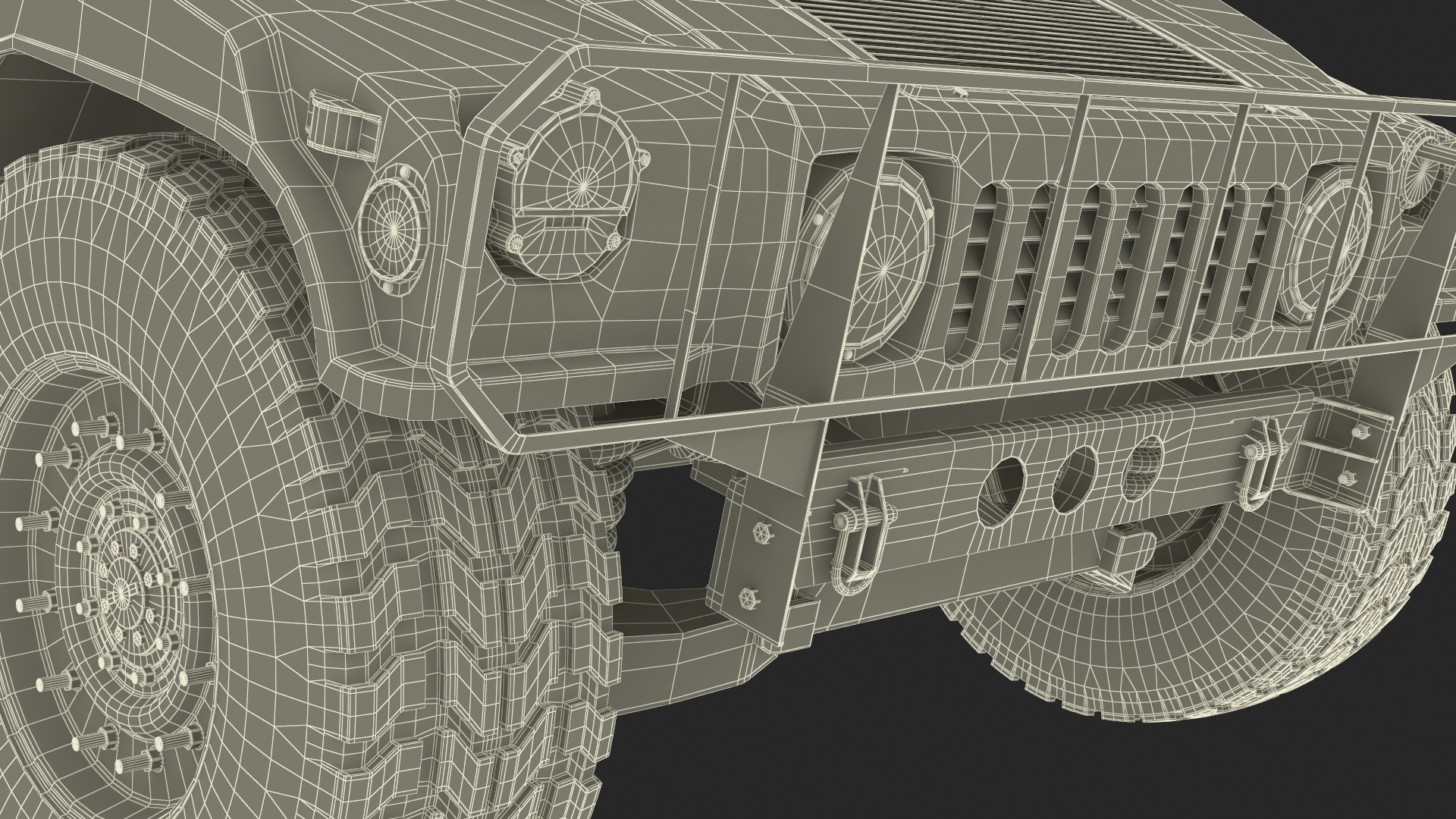 3D model Military Humvee with Mounted Machine Gun
