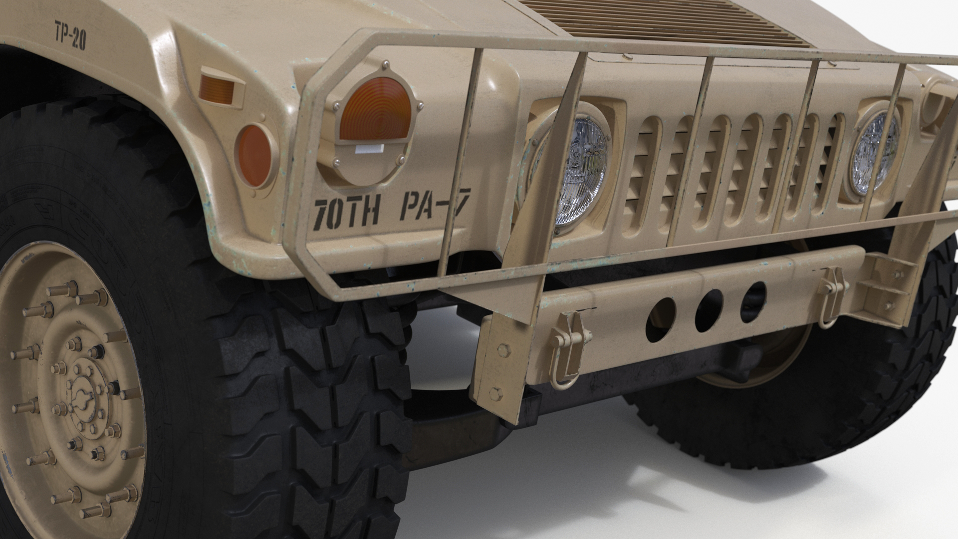 3D model Military Humvee with Mounted Machine Gun