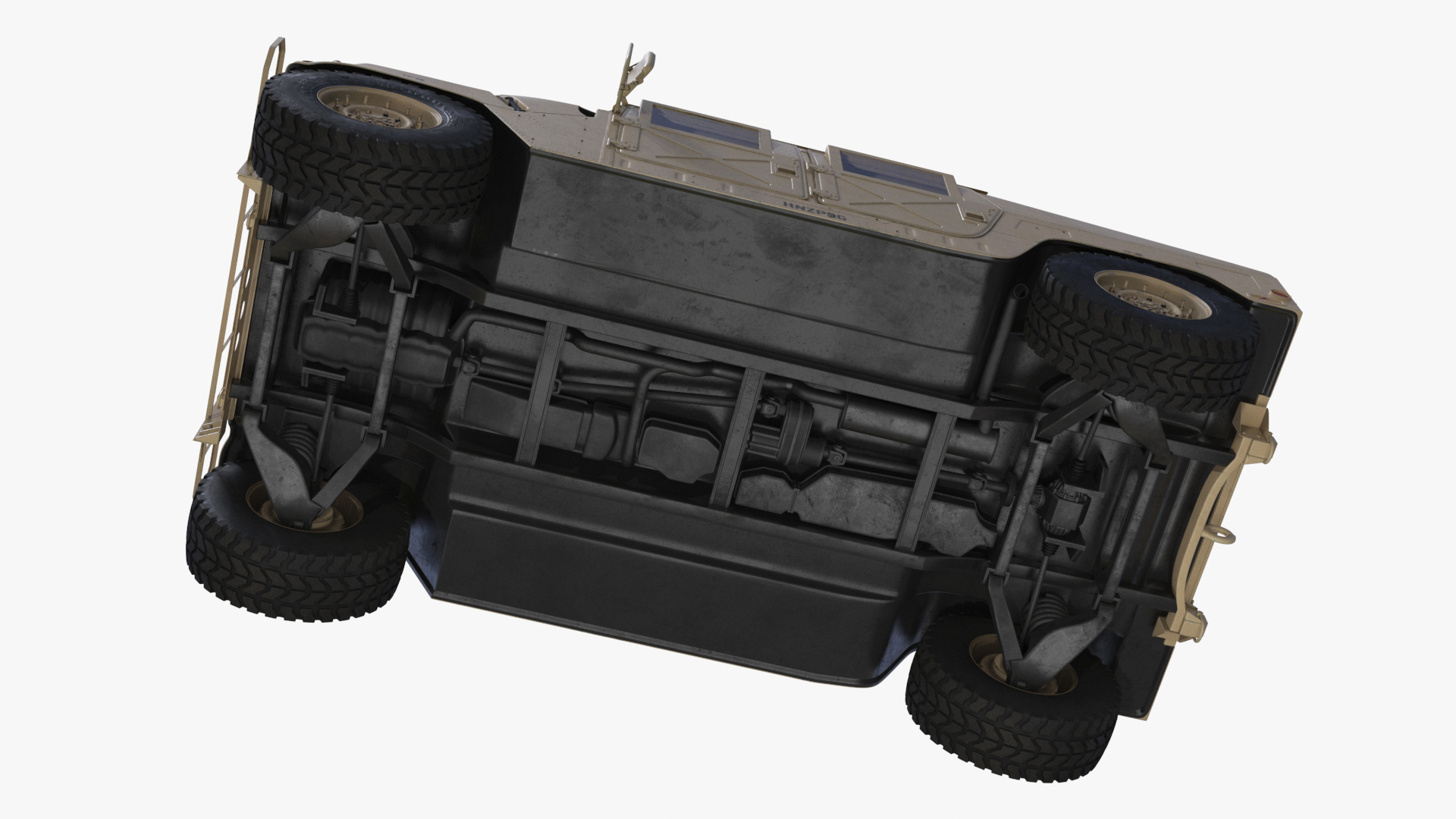 3D model Military Humvee with Mounted Machine Gun