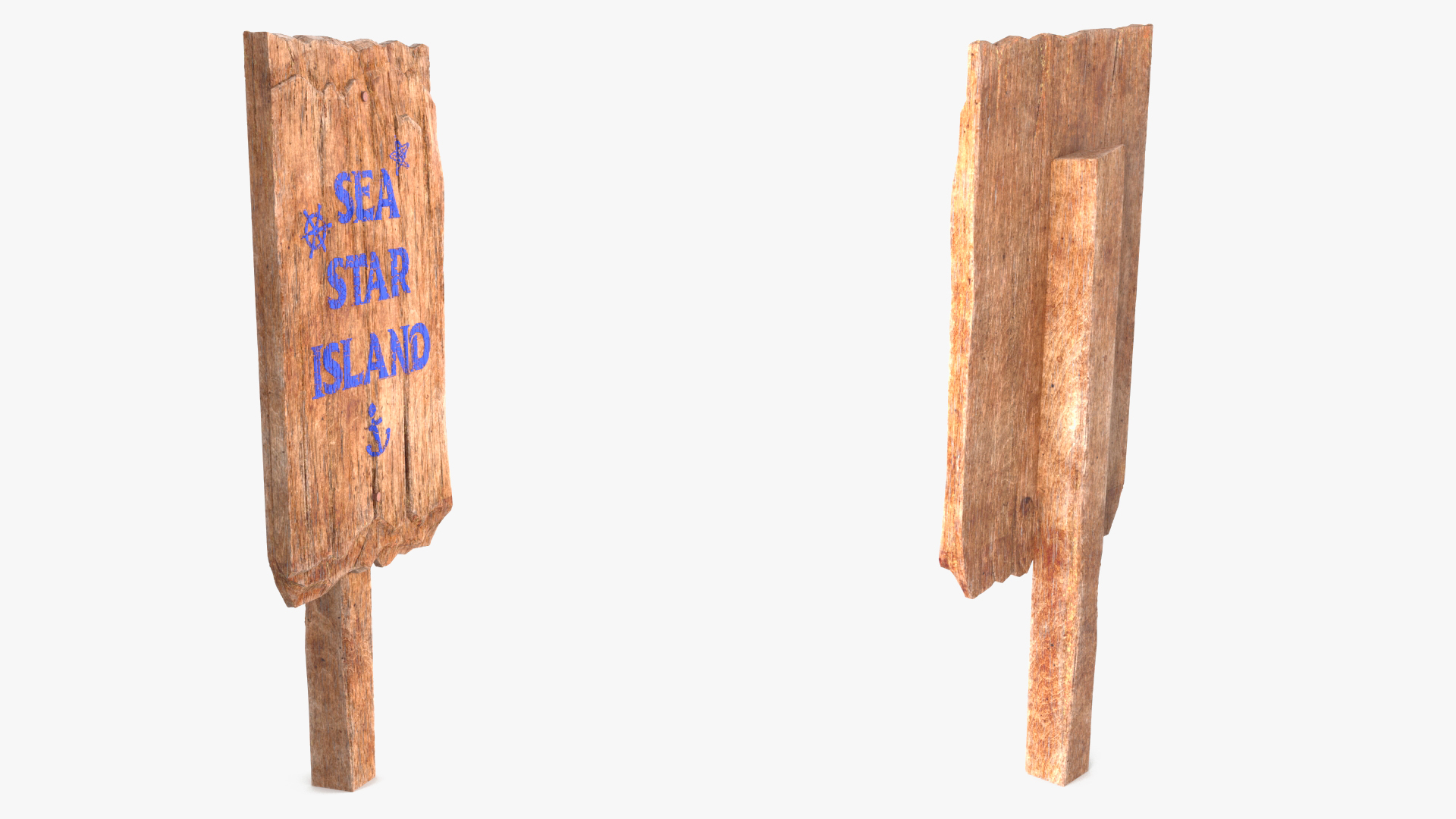 Aged Wooden Rustic Sign Board 3D model