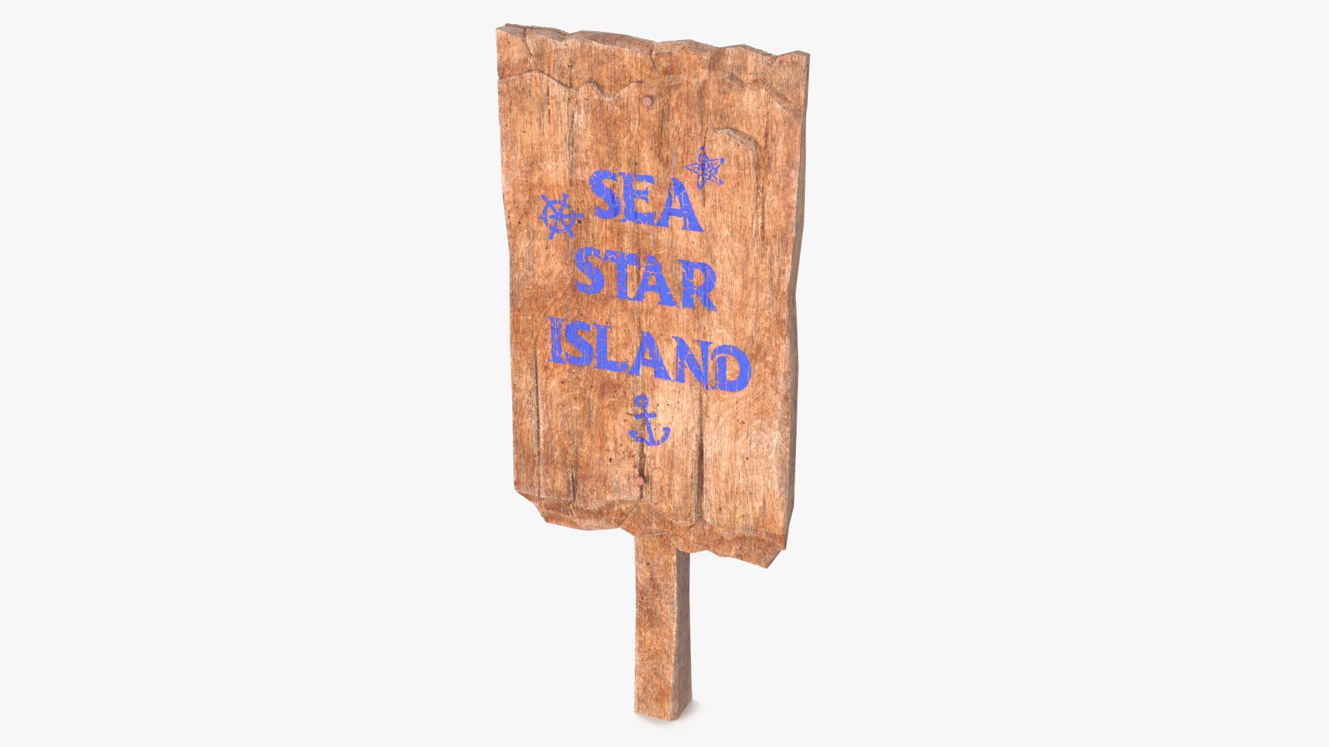 Aged Wooden Rustic Sign Board 3D model